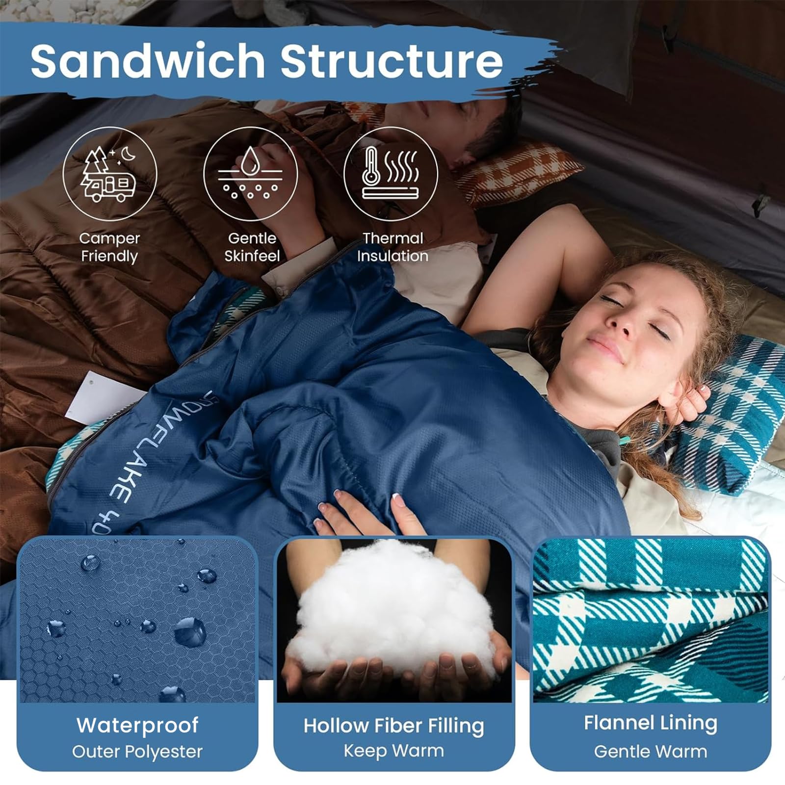 KingCamp Cotton Flannel 3 Season Sleeping Bags