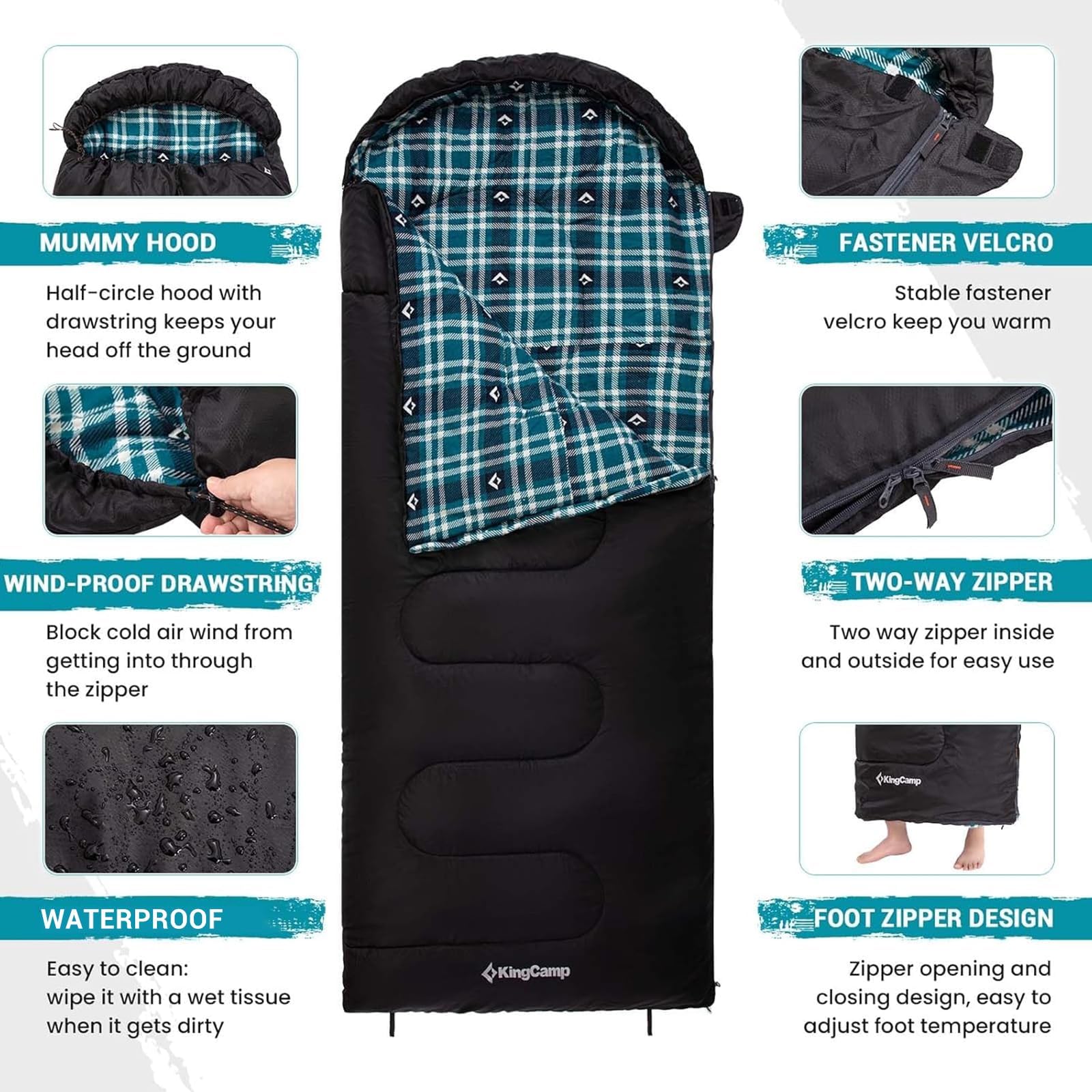 KingCamp Flannel Liner 3 Season Sleeping Bags