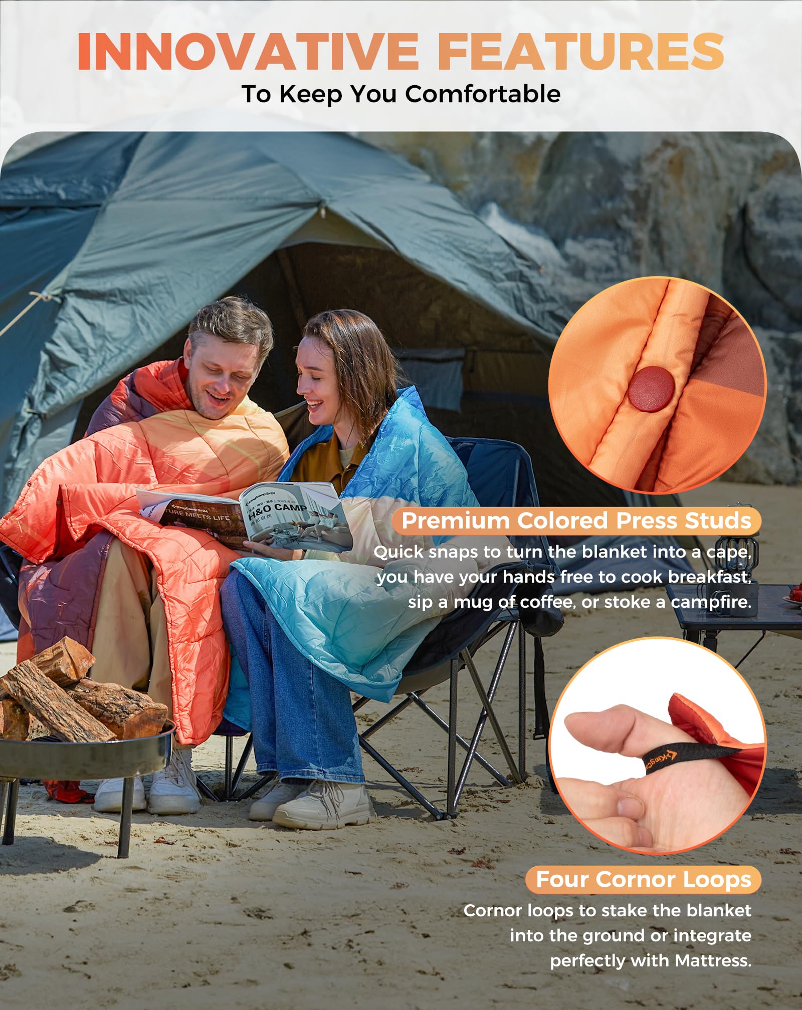 KingCamp BLANKET SMART 150 XL Lightweight Camping Blanket