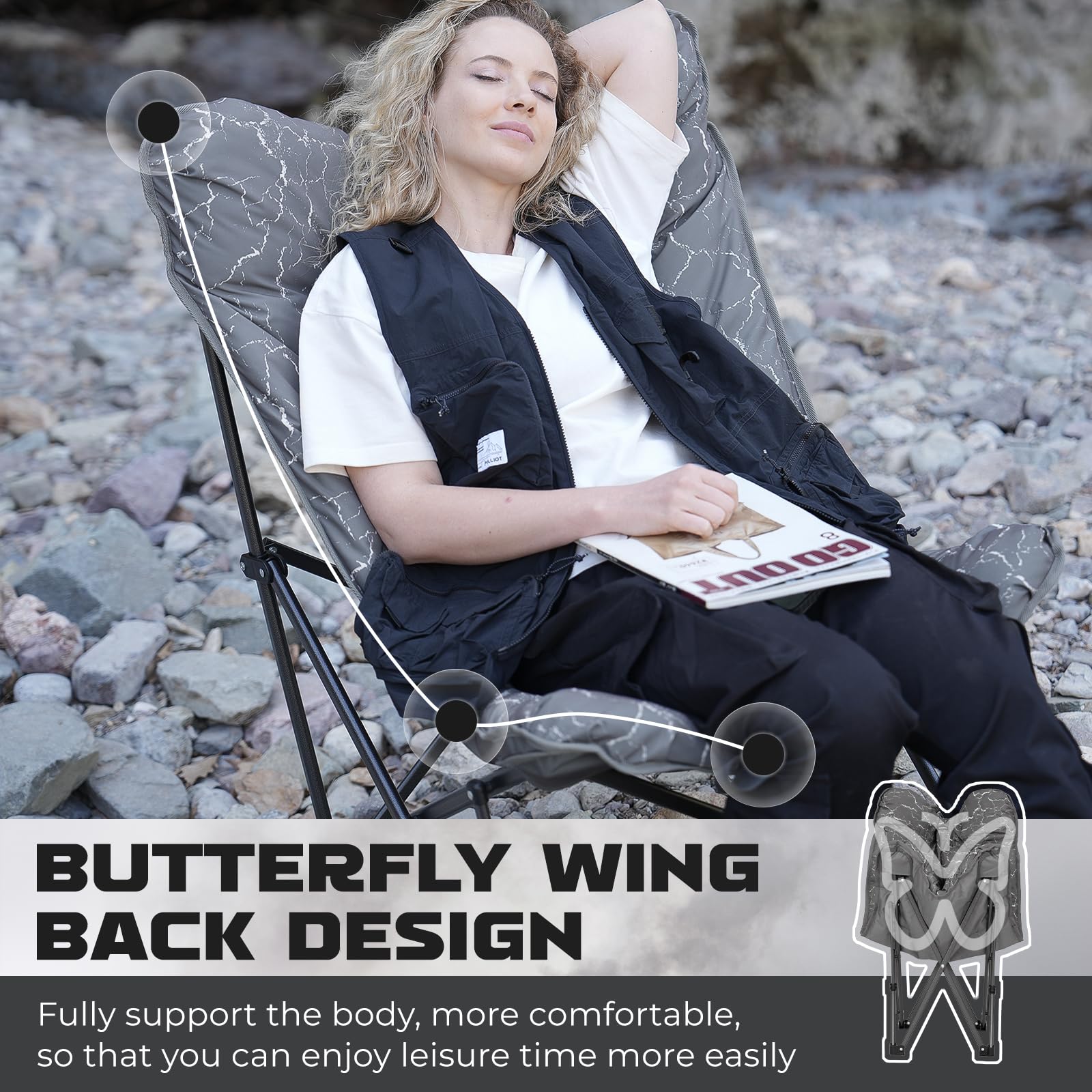 KingCamp LEMON C10 Oversized Padded Butterfly Chair