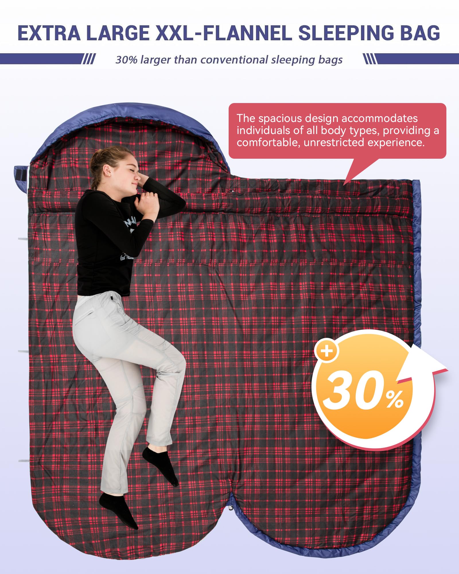 KingCamp Plus Size 3-4 Season Sleeping Bag