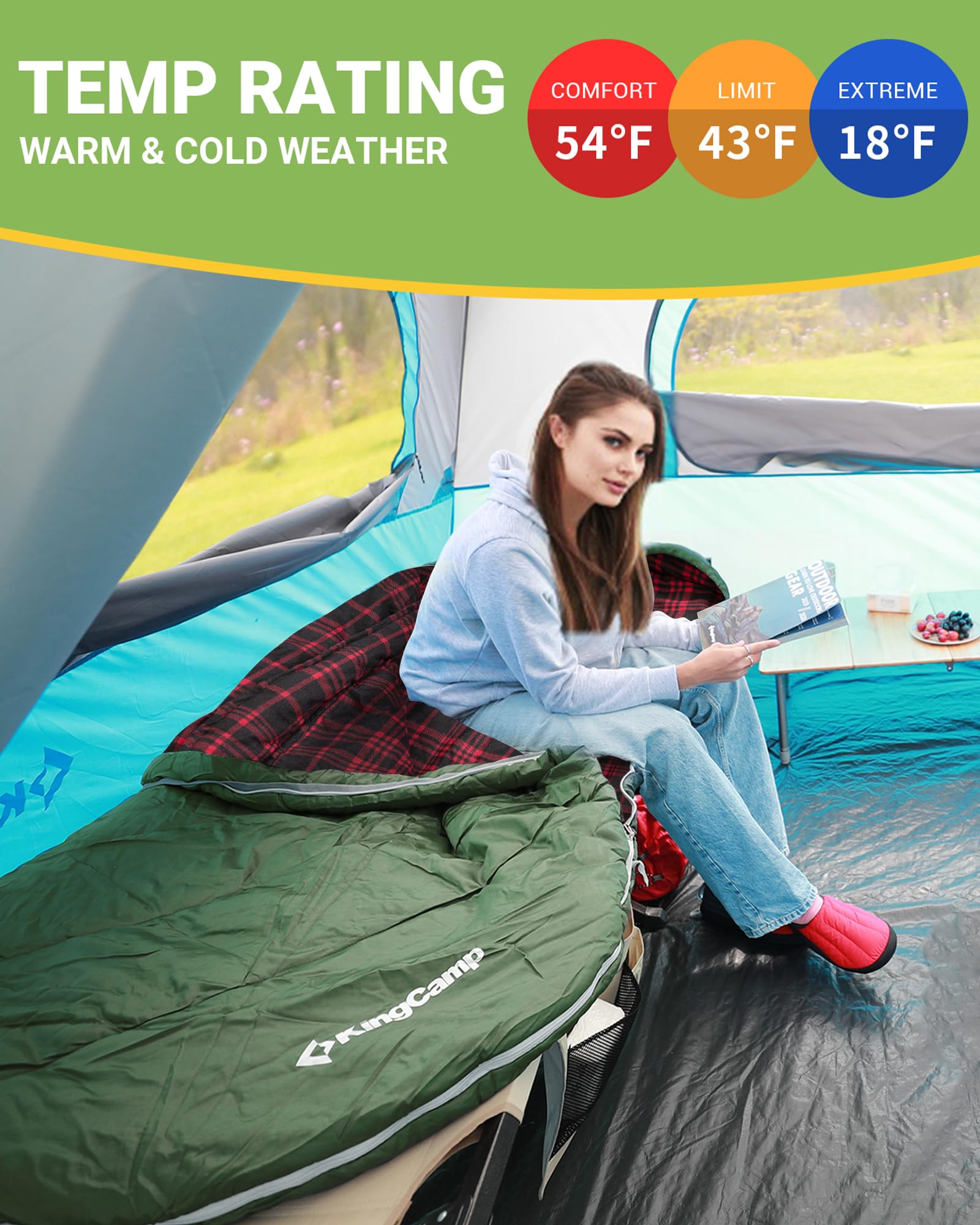 KingCamp Plus Size 3-4 Season Sleeping Bag