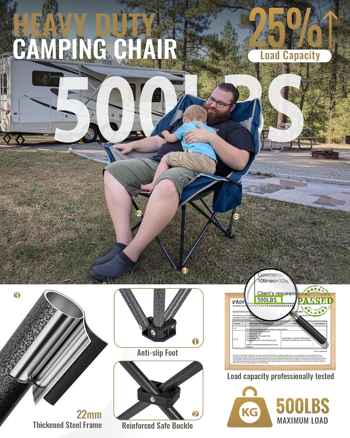 KingCamp CANNA C10 PLUS Oversized Padded Camping Chair