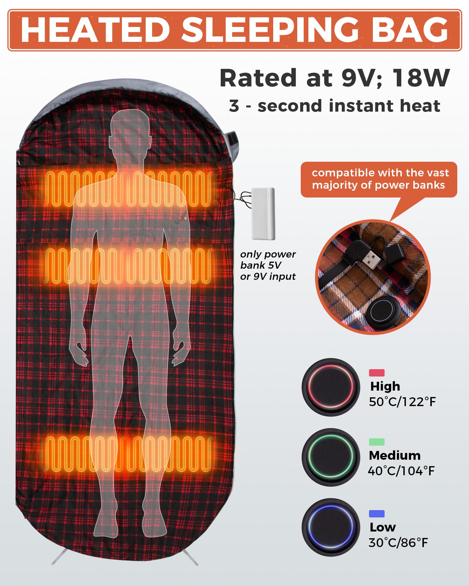 KingCamp FREESPACE 250 Extra Wide Heated Sleeping Bag