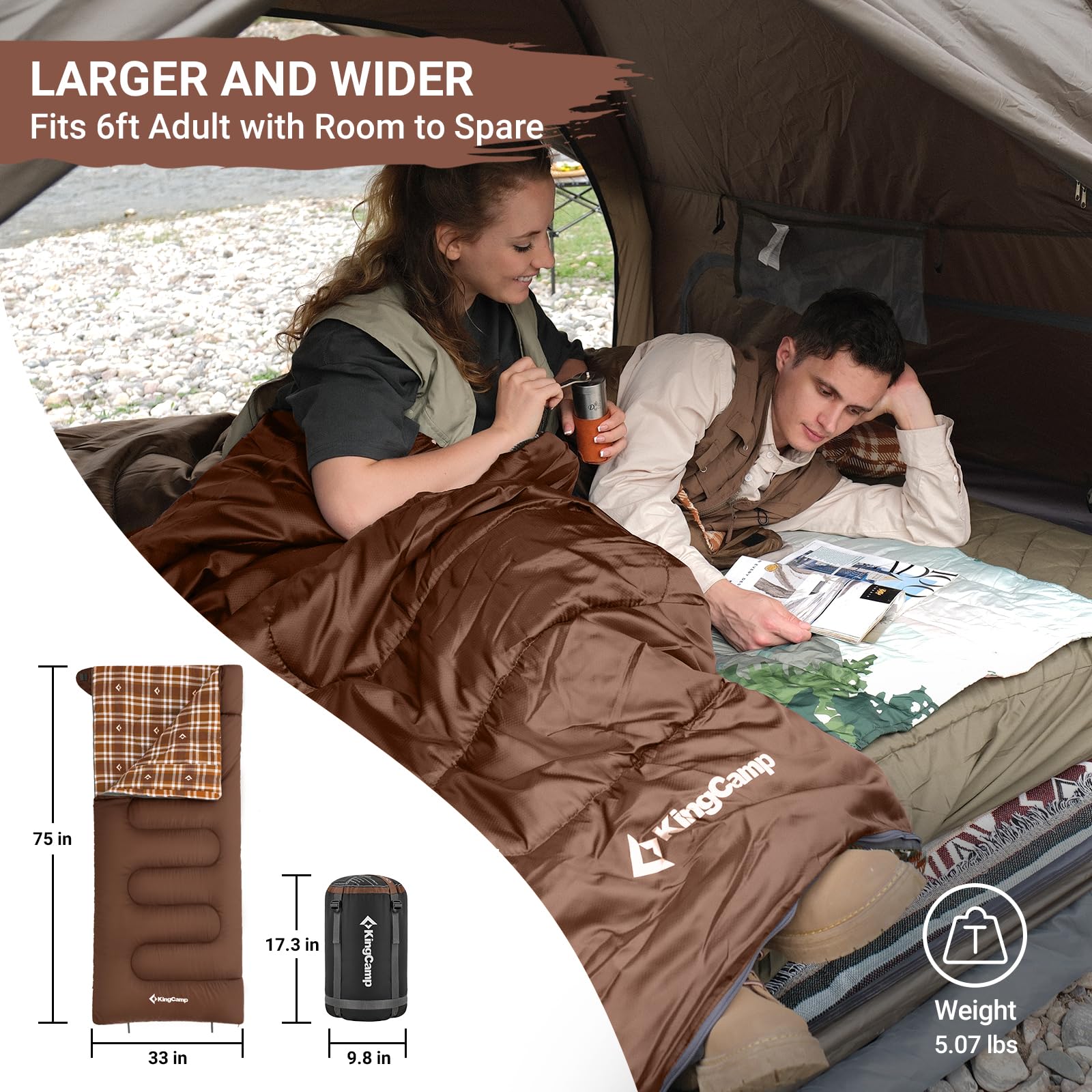 KingCamp Cotton Flannel 3 Season Sleeping Bags