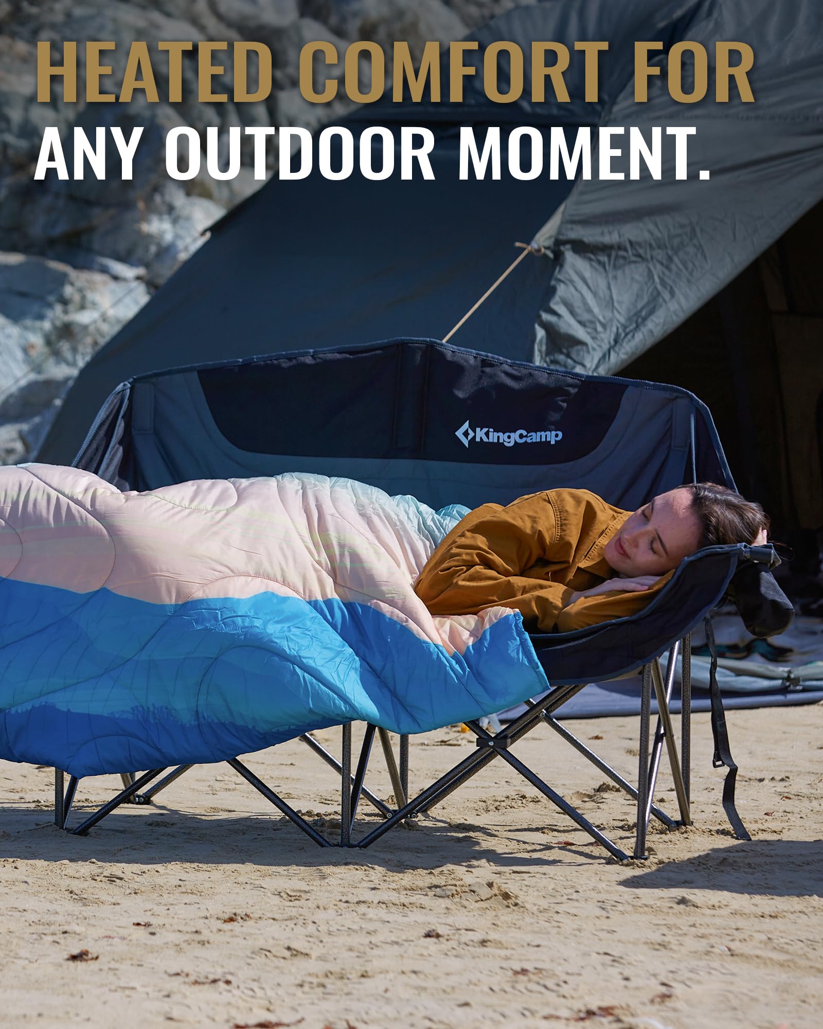 KingCamp CANNA C20 PLUS Heated Double Seat Sofa Chair