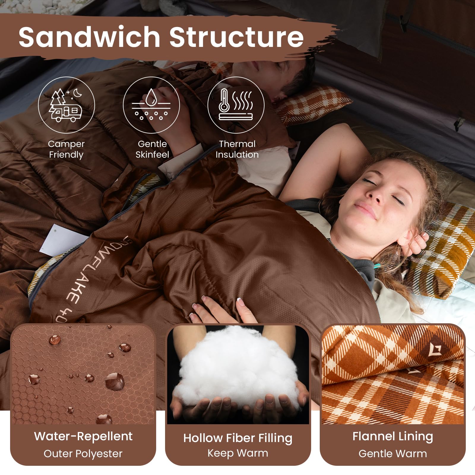KingCamp Cotton Flannel 3 Season Sleeping Bags