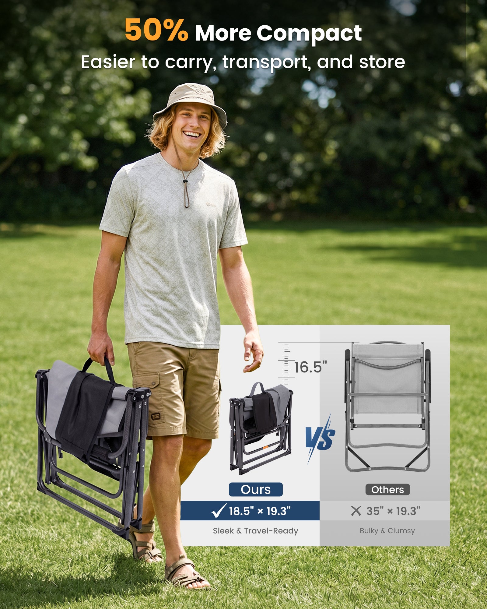 KingCamp Oversized Director Chair With Side Table