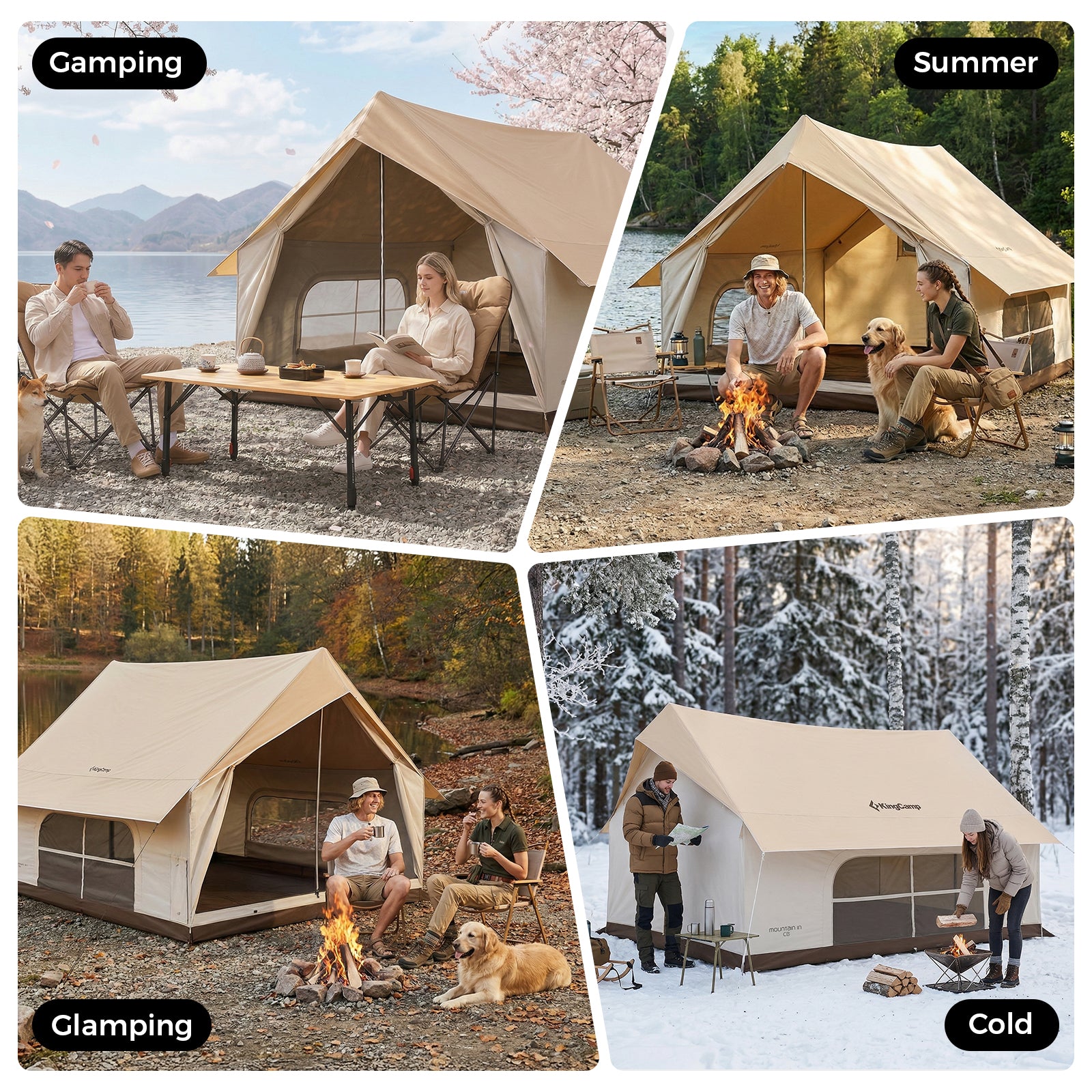 KingCamp MOUNTAIN IN C5 Cabin Tent with Stove Jack