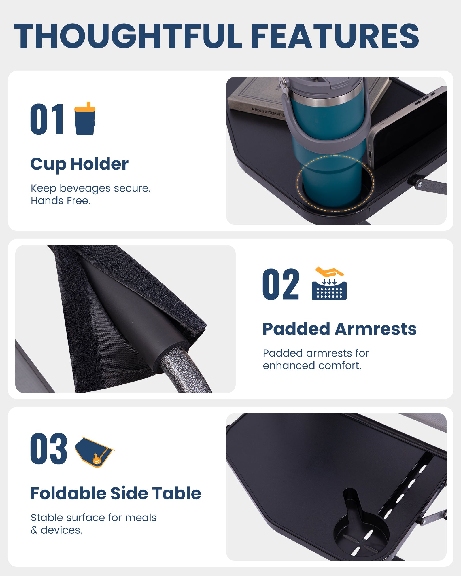 KingCamp Oversized Director Chair With Side Table