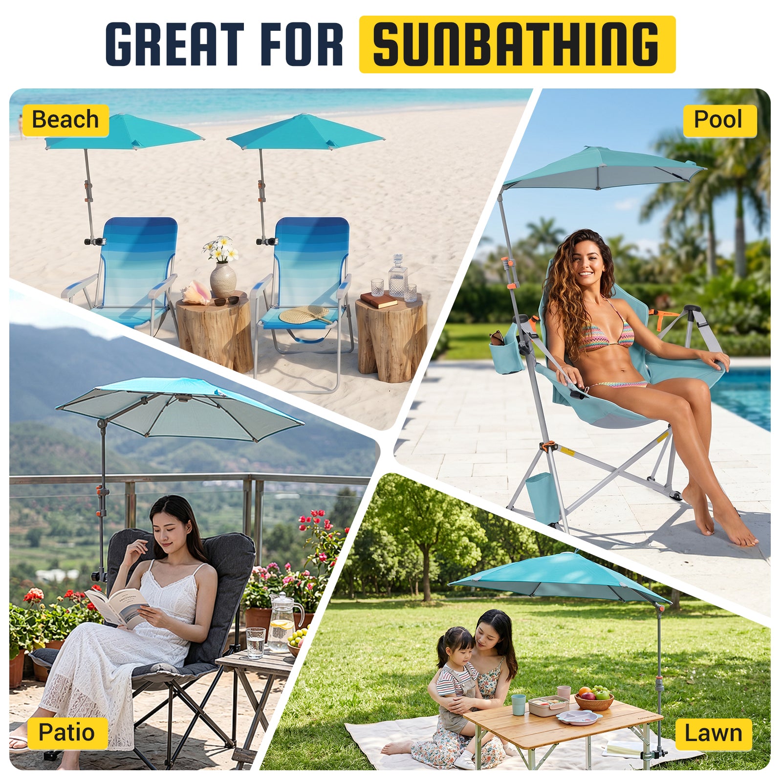 HoverShade Portable 360° Adjustable Clip-on Umbrella