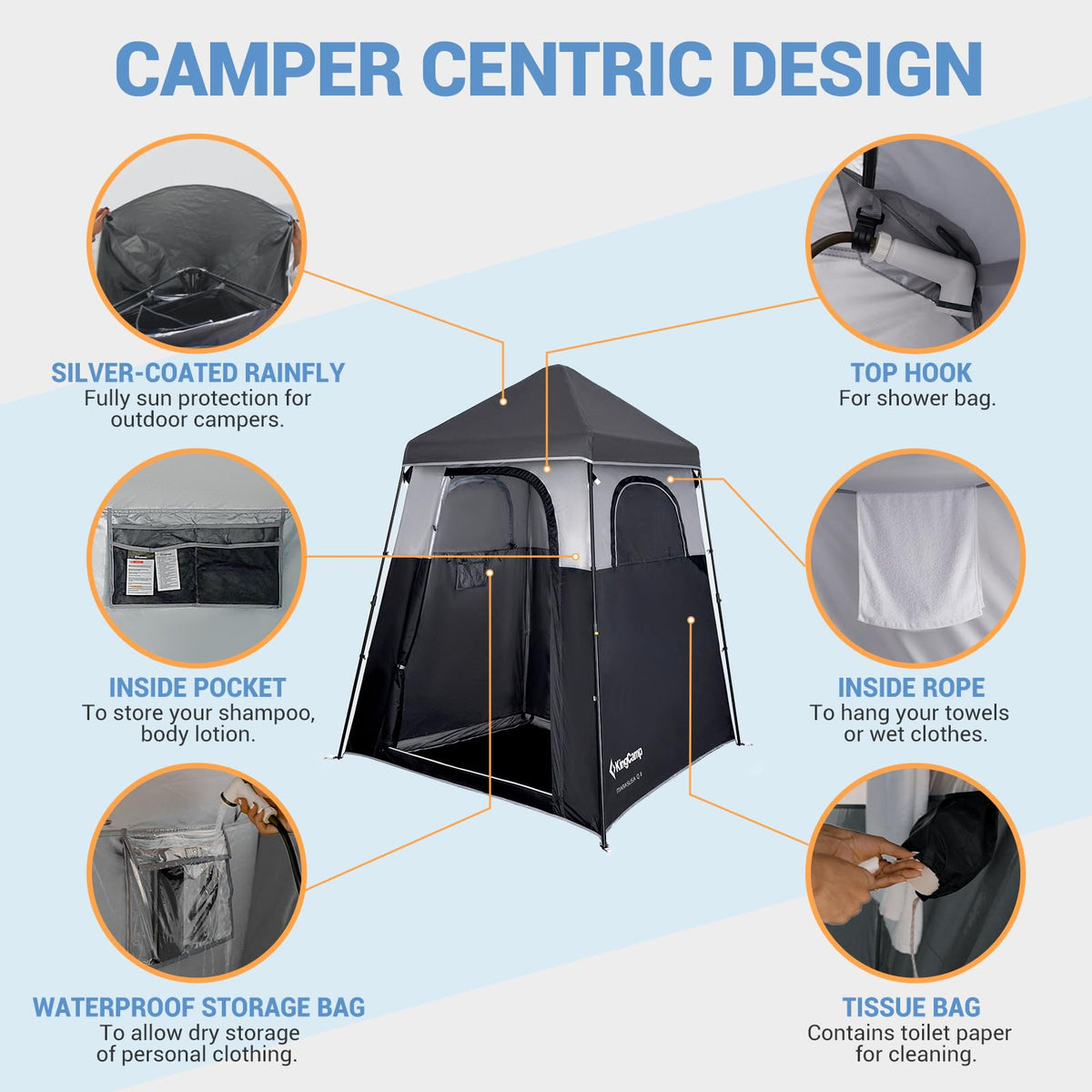 KingCamp MARASUSA Q Single Room Shower Tent KingCamp Outdoors