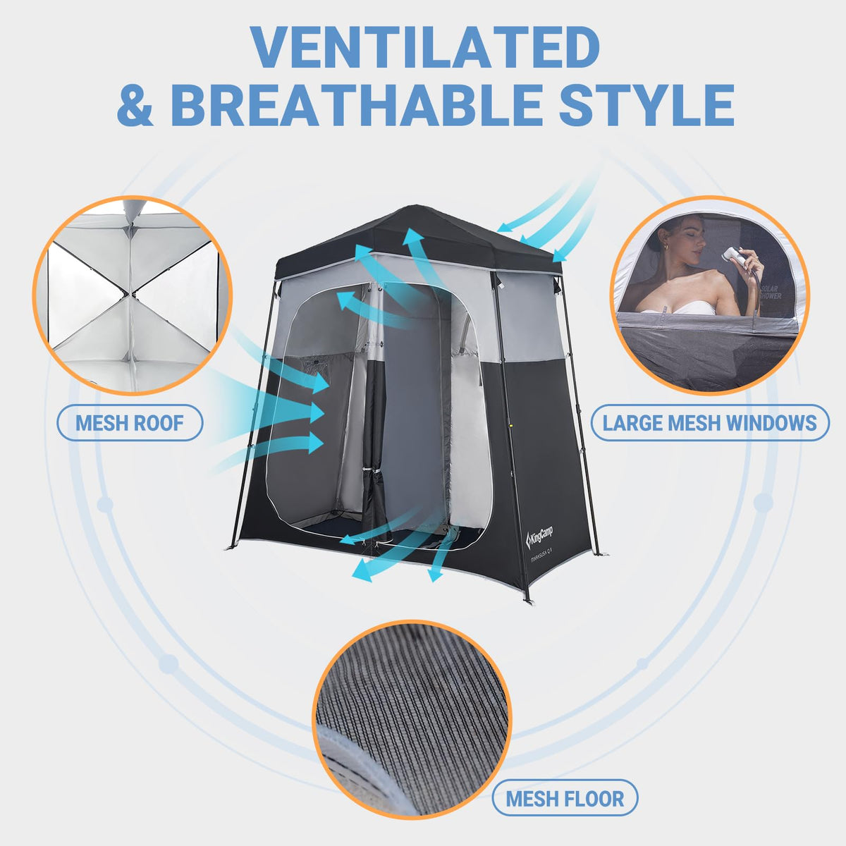 KingCamp MARASUSA Q DoubleRoom Shower Tent KingCamp Outdoors