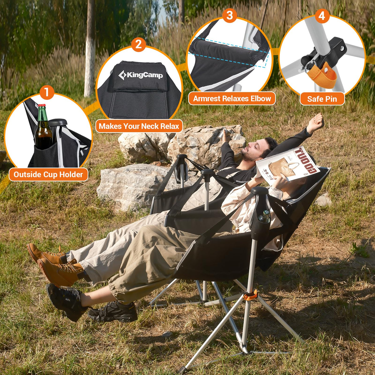 KingCamp ORCHID C30 Heavy Duty Oversize Double Hammock Camping Chairs KingCamp Outdoors