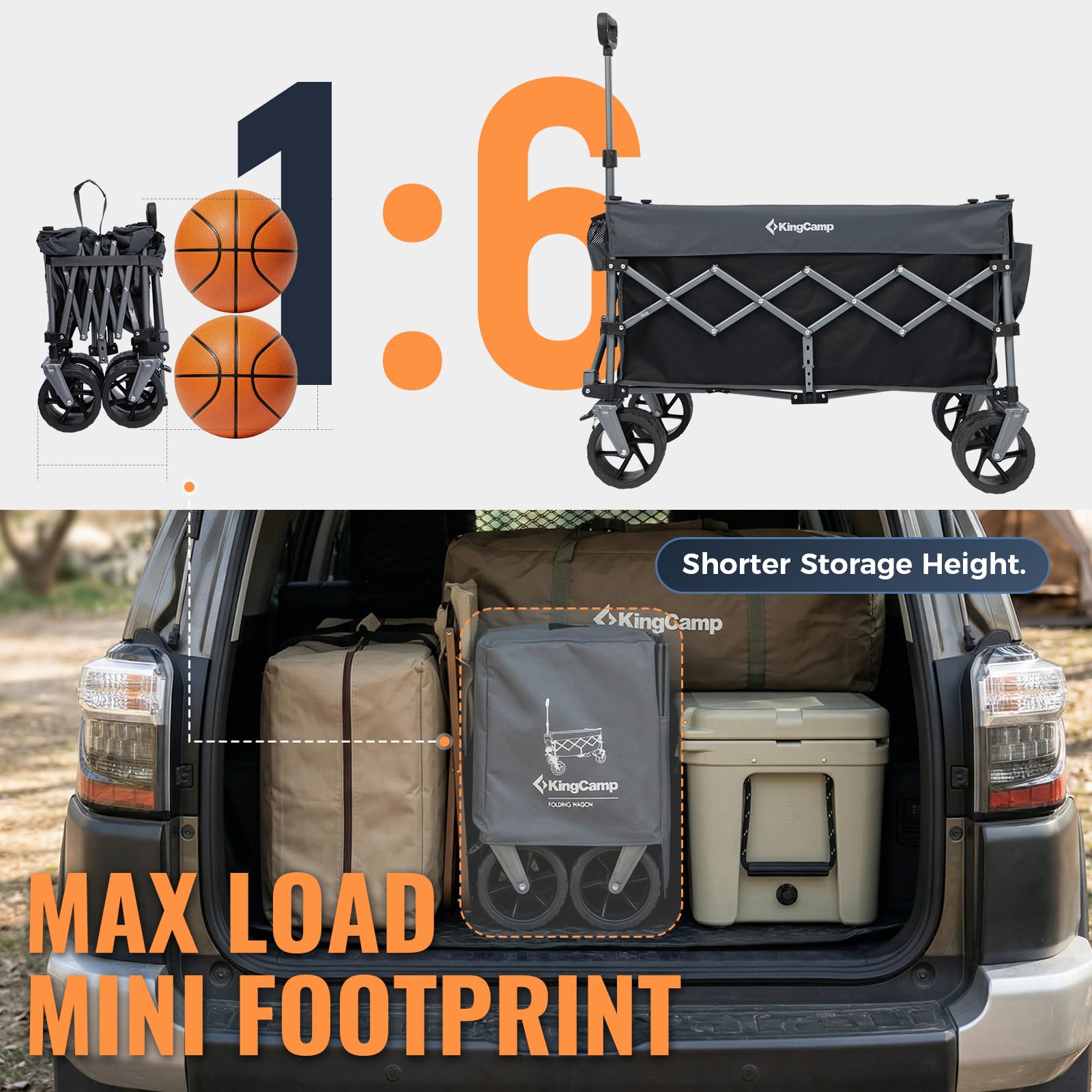 KingCamp 300L Mega Capacity Folding Wagon Cart