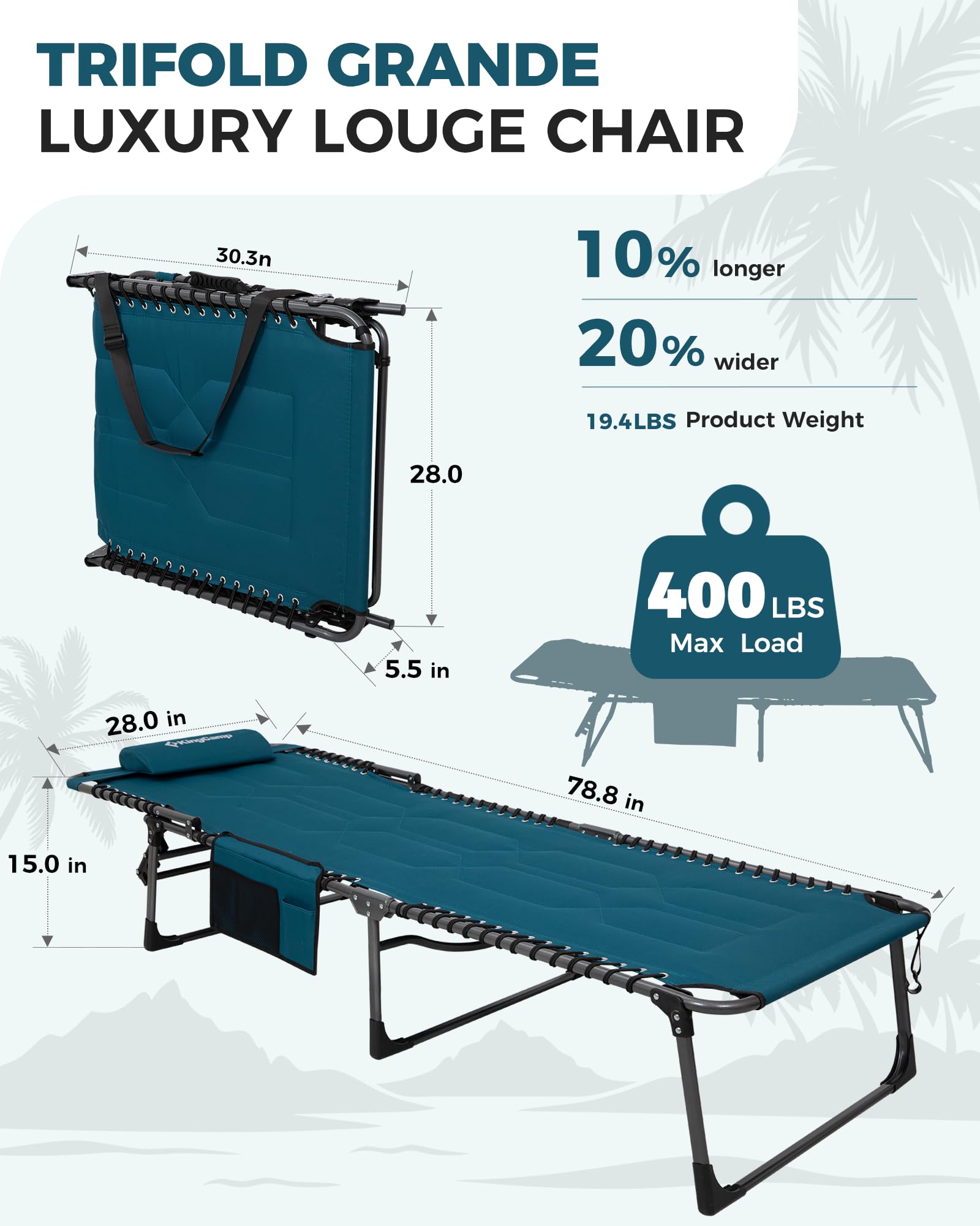 KingCamp MAGNOLIA B20 Folding Oversized Lounge Chair