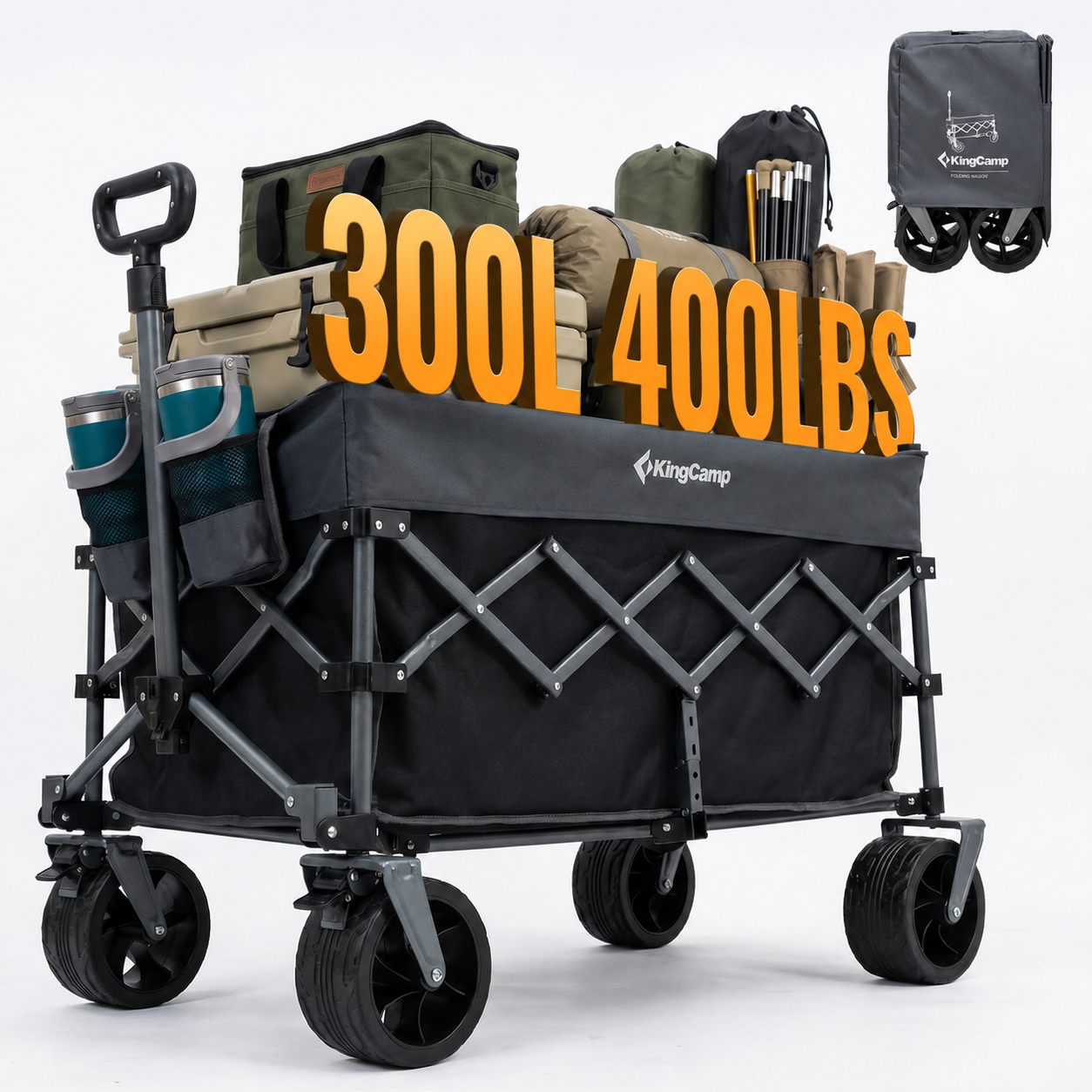 KingCamp 300L Mega Capacity Folding Wagon Cart