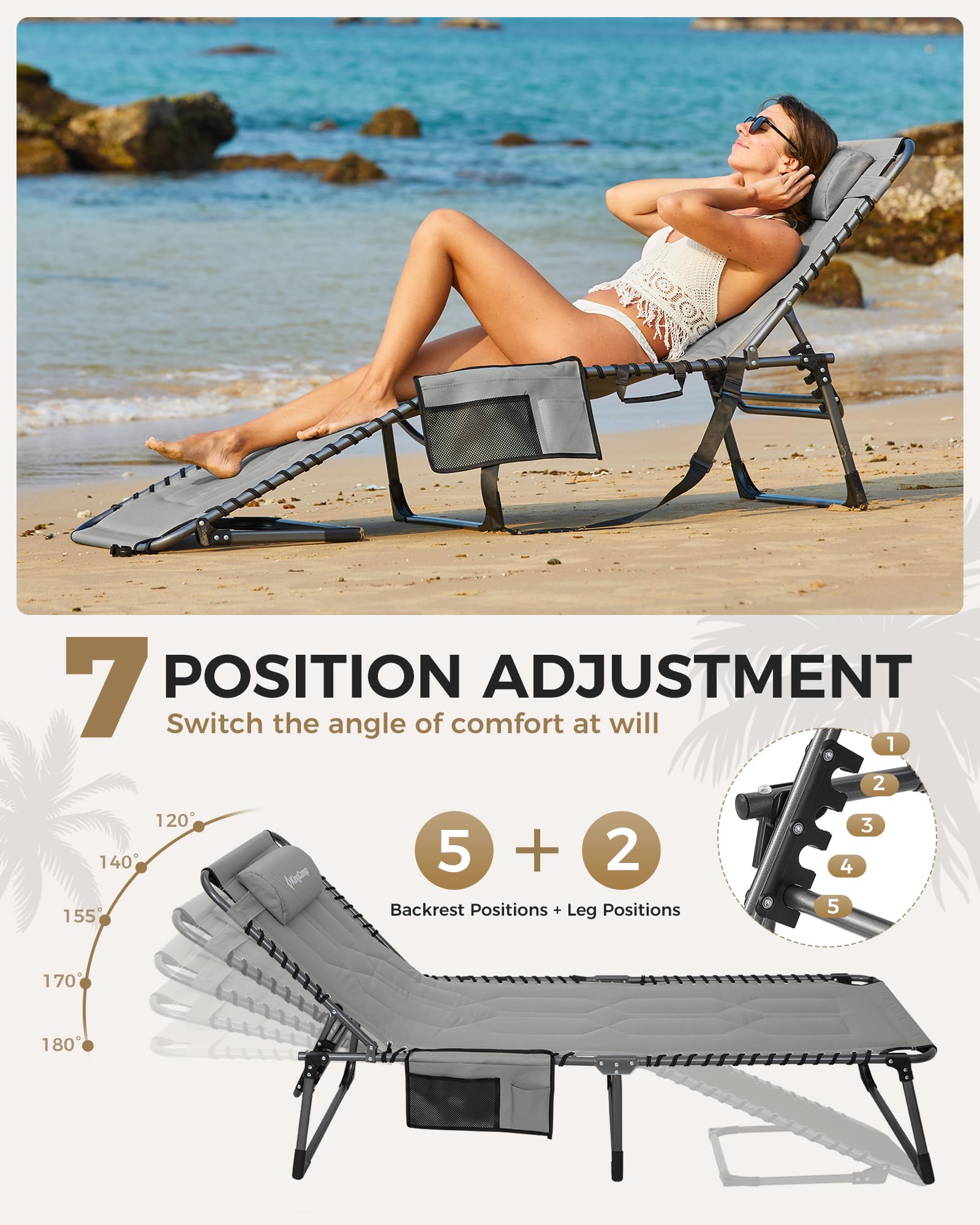 KingCamp MAGNOLIA B20 Folding Oversized Lounge Chair