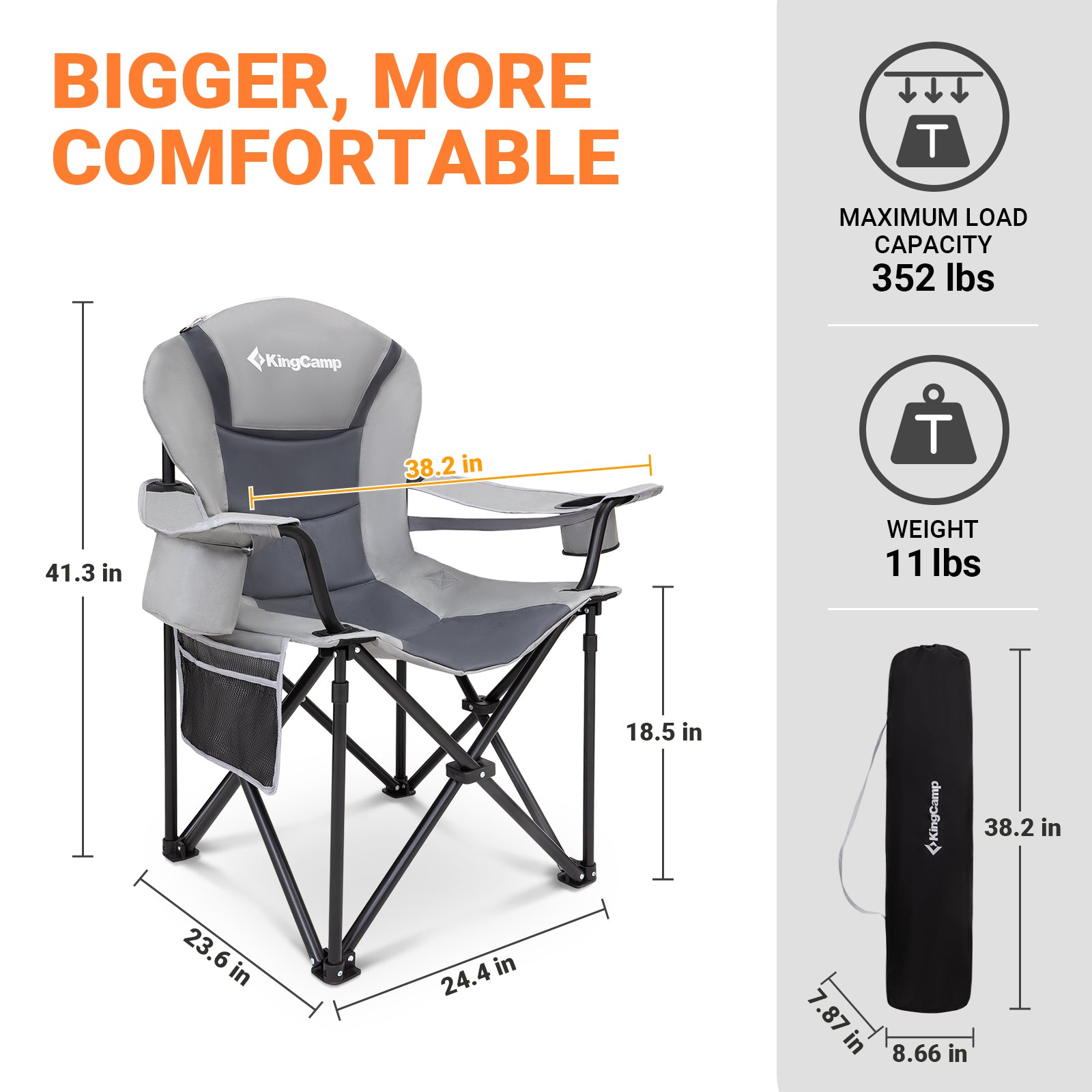 KingCamp Lumbar Support Oversized Camping Chair