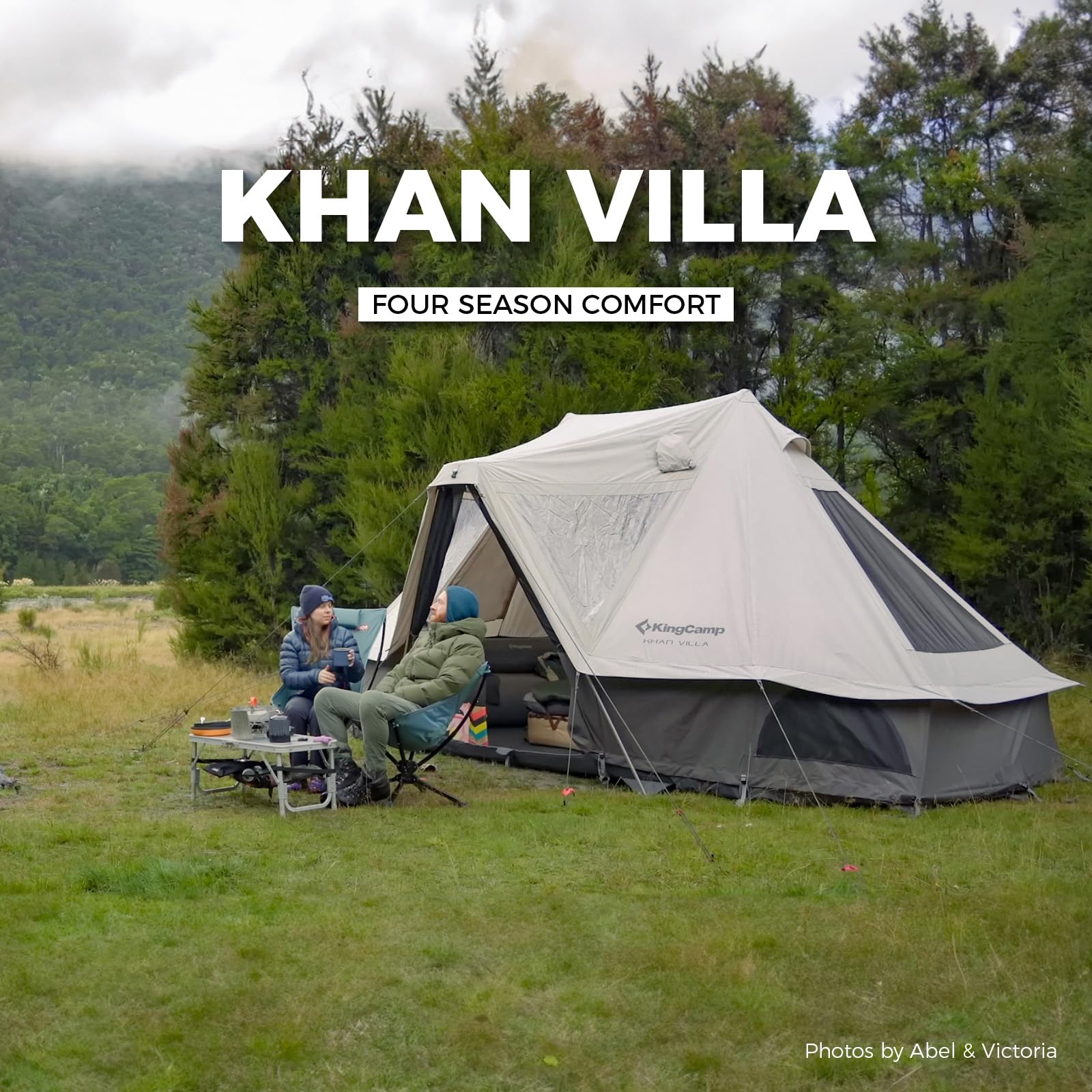KingCamp Khan Villa 4-Season 4-6 Person Bell Tent | SUPER DEAL