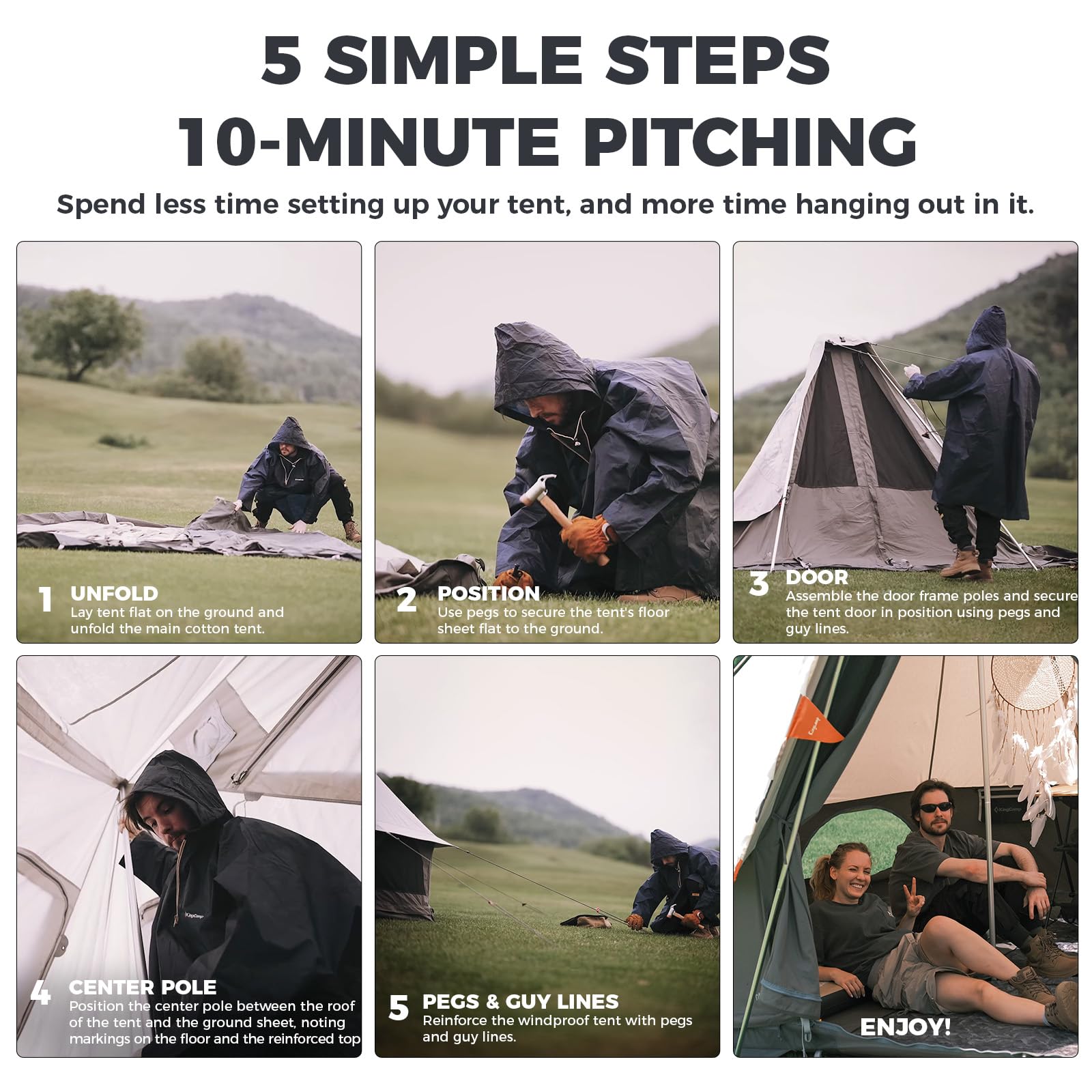 KingCamp Khan Villa 4-Season 4-6 Person Bell Tent | SUPER DEAL
