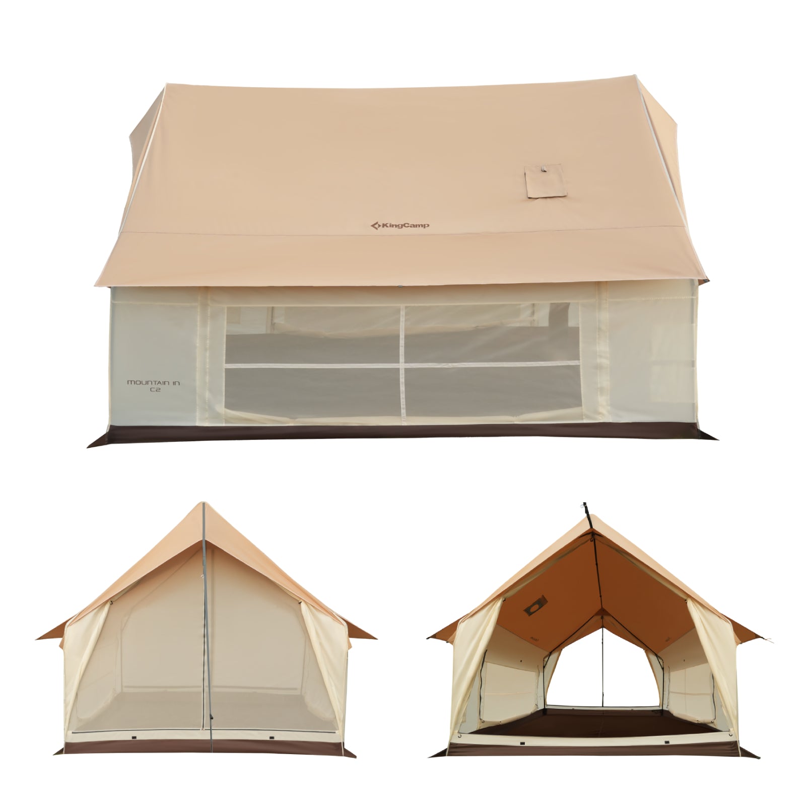 KingCamp MOUNTAIN IN C2 Cabin Tent with Stove Jack