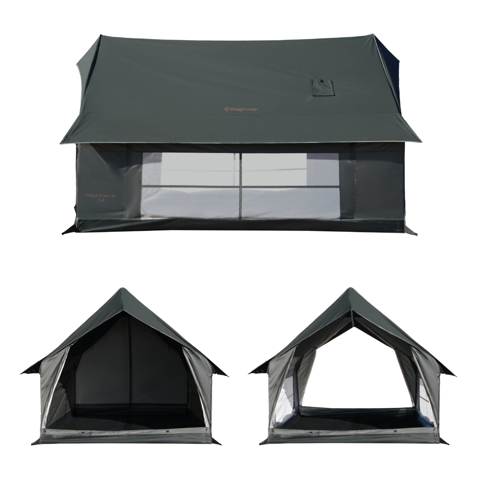 KingCamp MOUNTAIN IN C2 Cabin Tent with Stove Jack