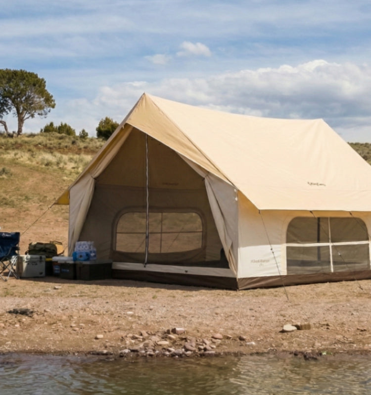 KingCamp 4-Season Cabin Tent with Stove (Size L) Bundle