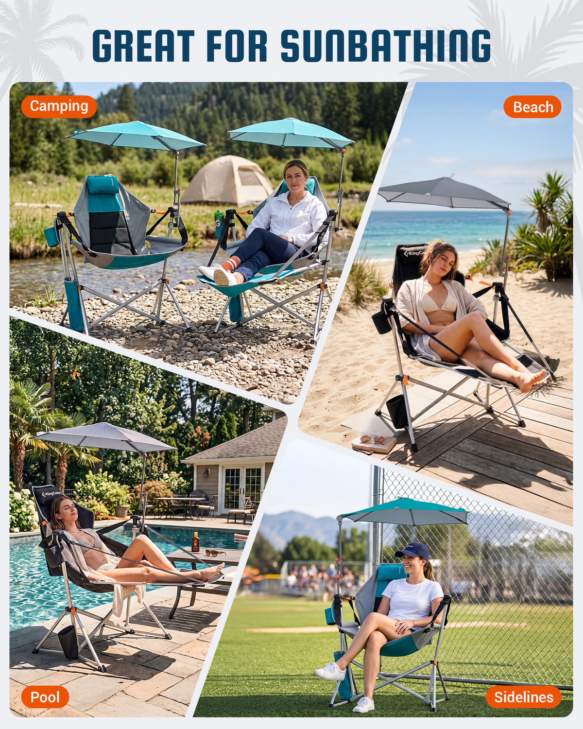 KingCamp Orchid C20 Hammock Chair with Footrest & HoverShade Clip-On Umbrella Bundle