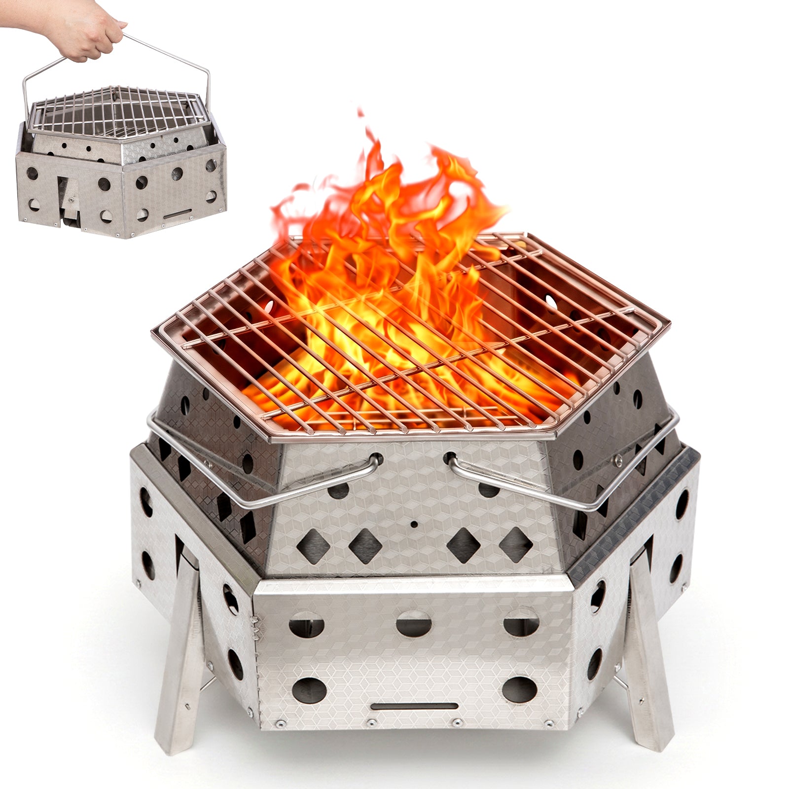 KingCamp Hexagonal Telescopic Wood-Burning Stove