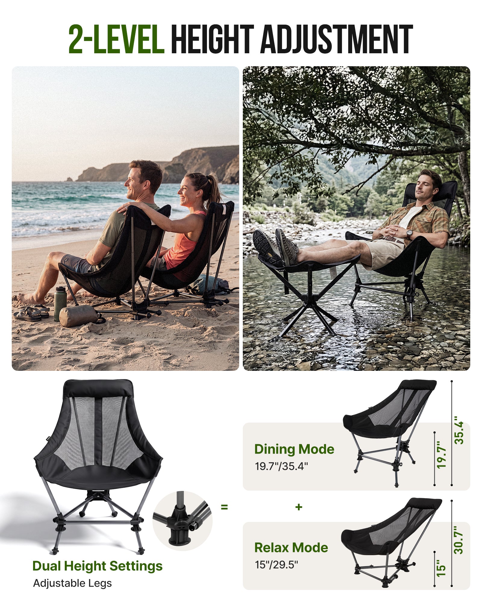 KingCamp Lightweight High Back Camping Chair