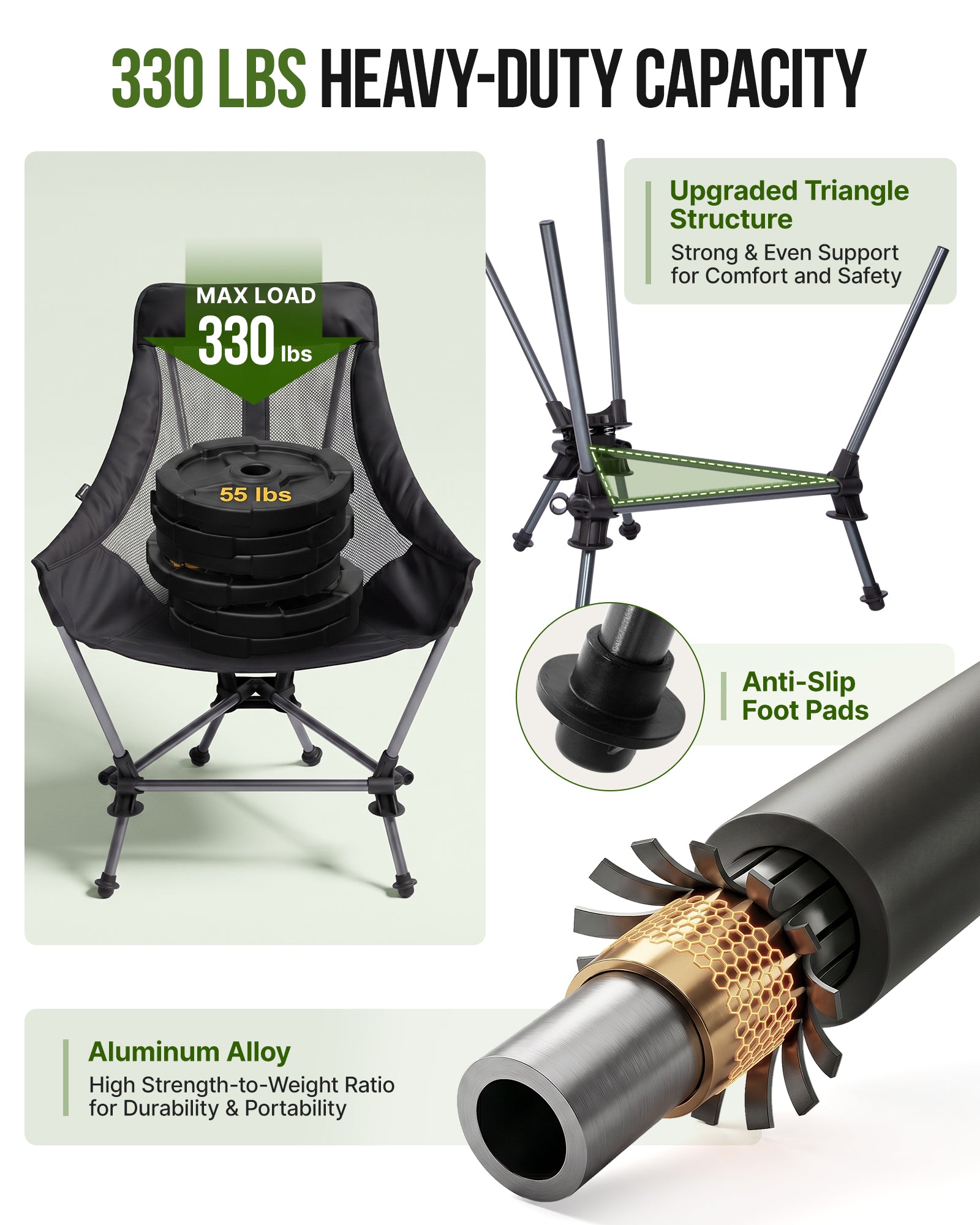 KingCamp Lightweight High Back Camping Chair