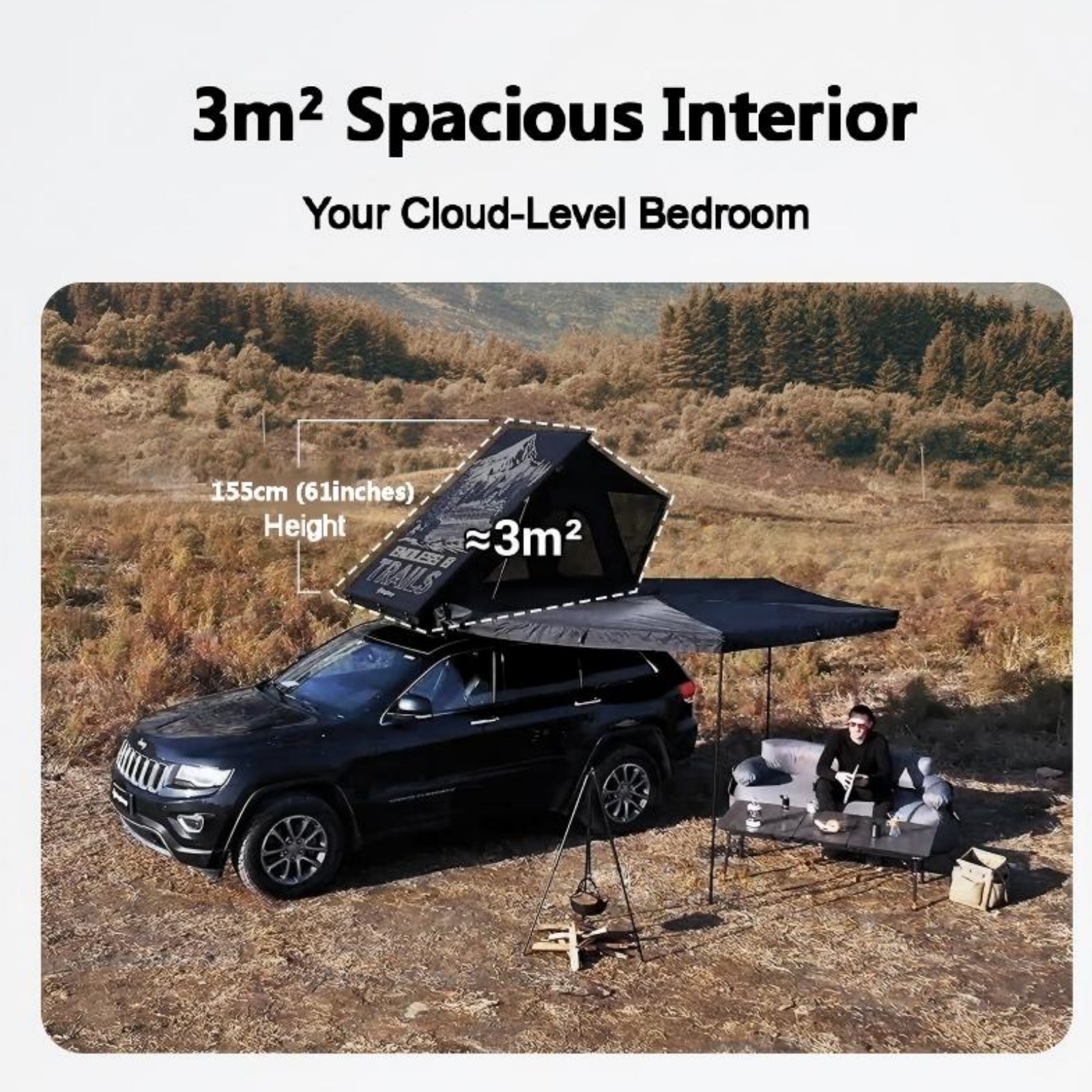 KingCamp ENDLESS 8 Aluminum Hardshell Rooftop Tent