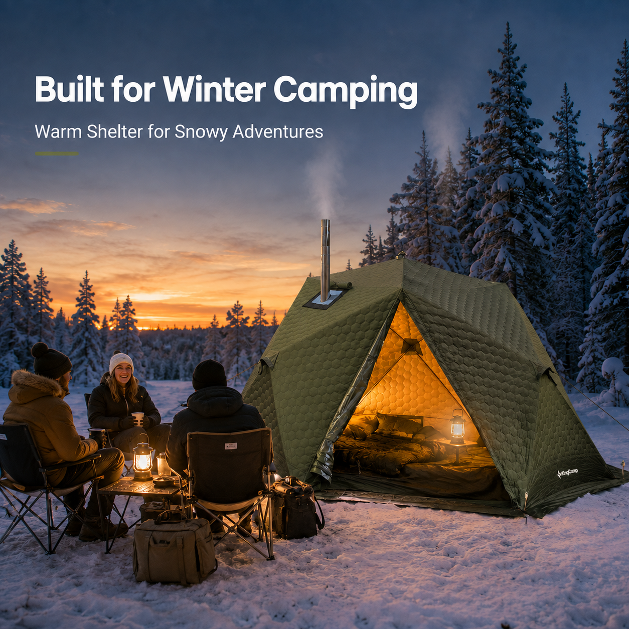 KingCamp Snowhouse X2 Insulated Instant Tent with Stove Jack
