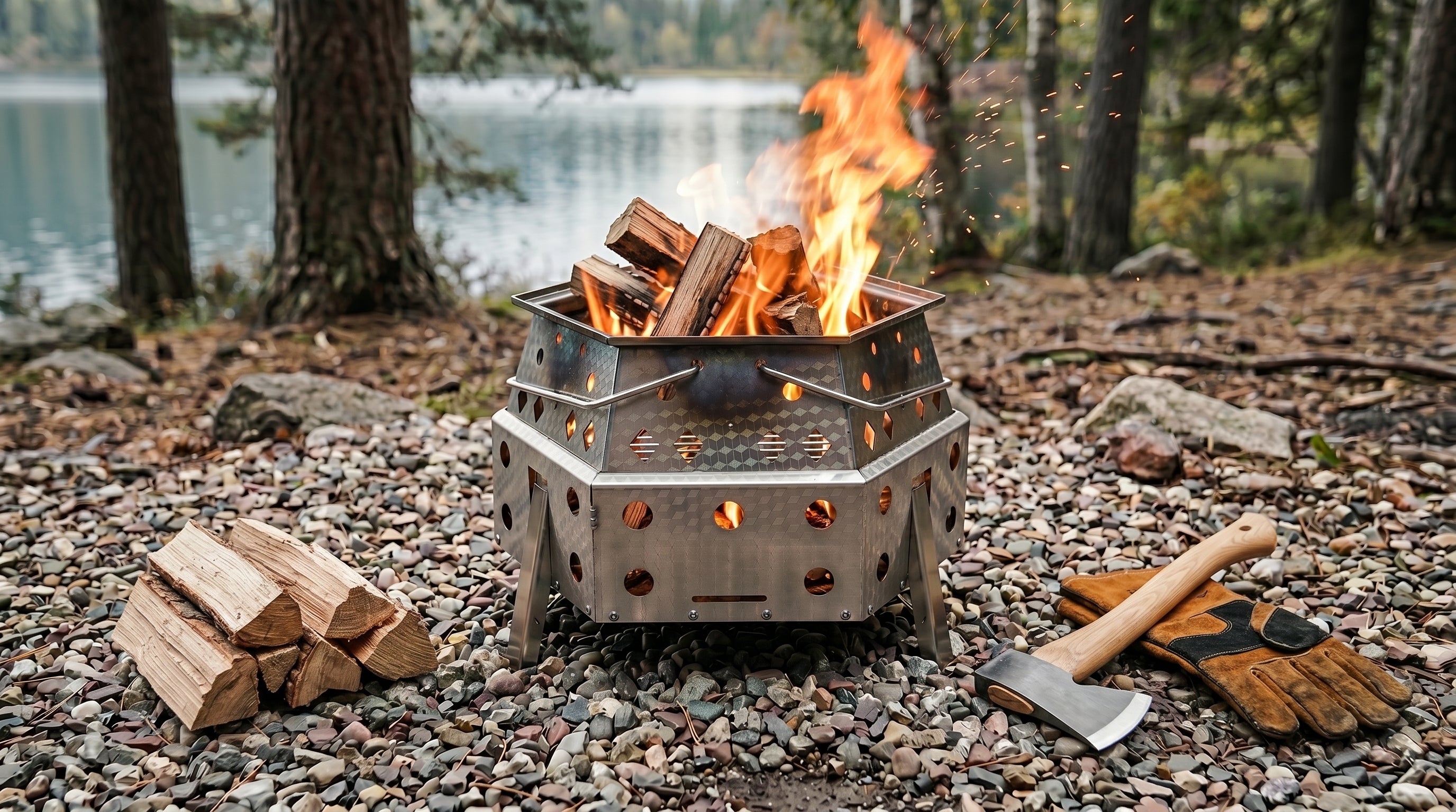 KingCamp Hexagonal Telescopic Wood-Burning Stove