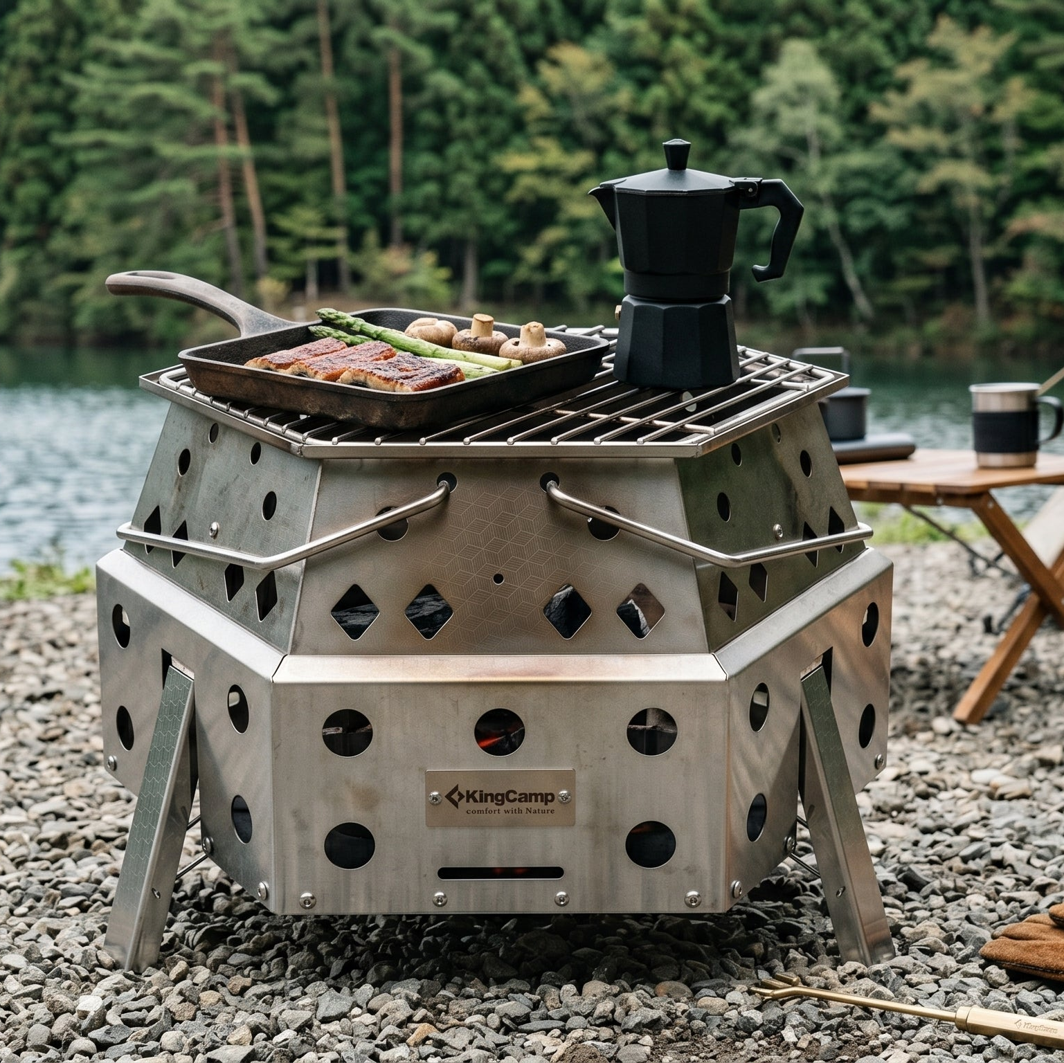 KingCamp Hexagonal Telescopic Wood-Burning Stove