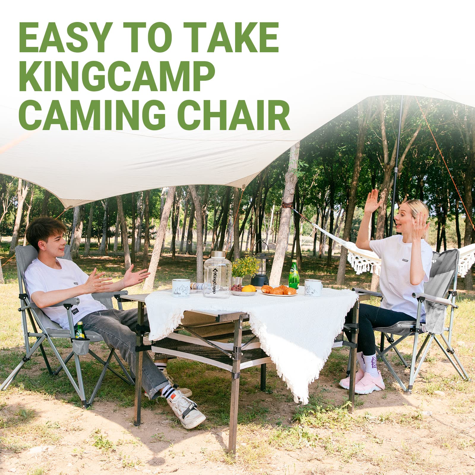 KingCamp Camping Hard Armchair Set of 2