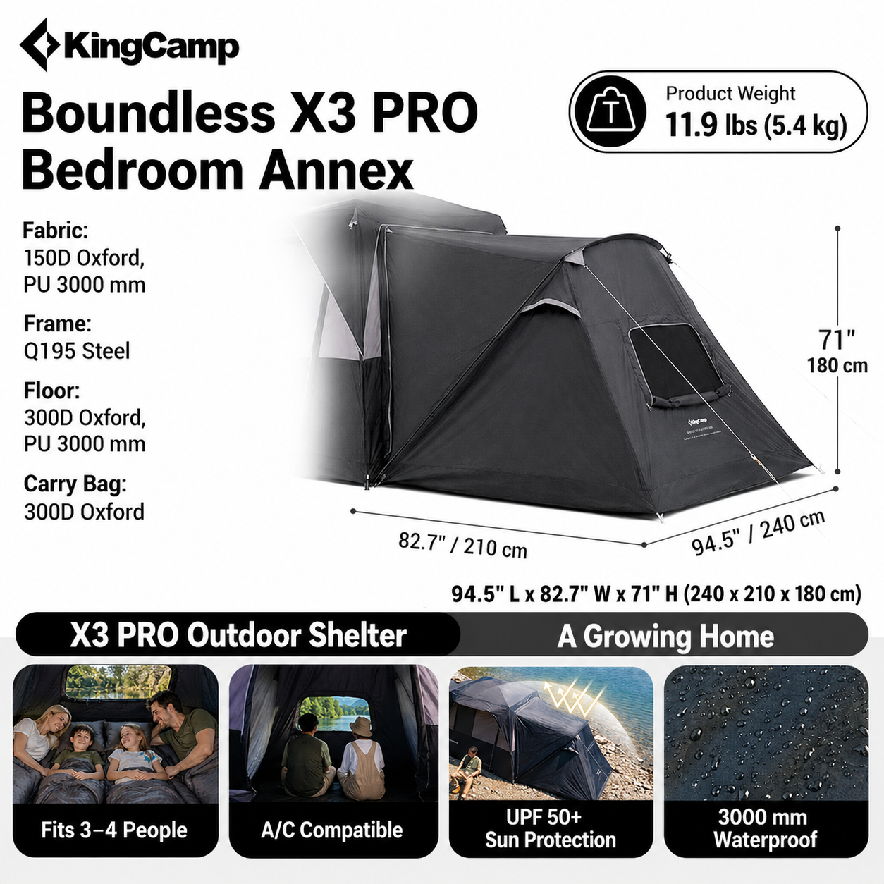 KingCamp BOUNDLESS X3 PRO Modular SUV Tent