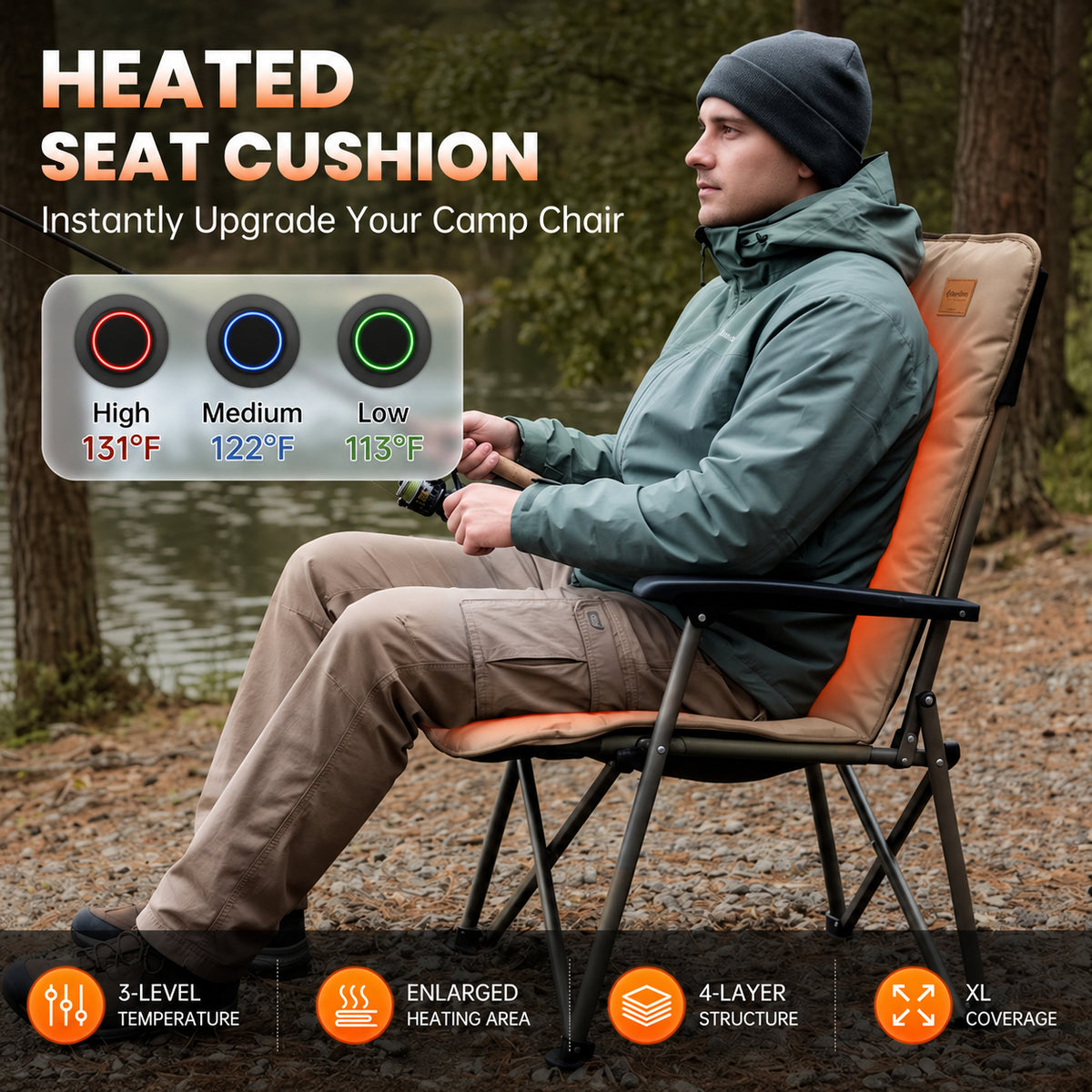 KingCamp Heated Seat Cushion For Outdoors