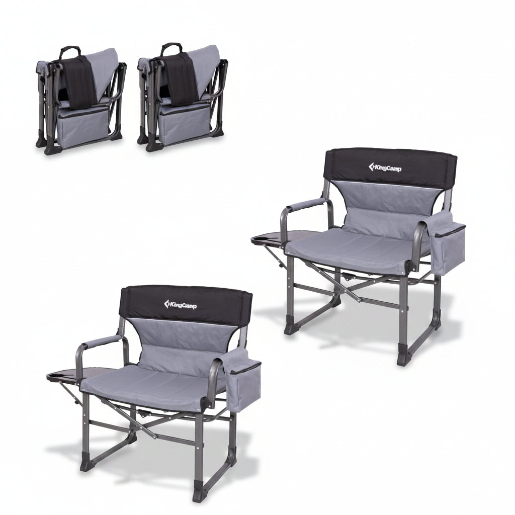 KingCamp XXL Folding Padded Director's Chair with Side Table