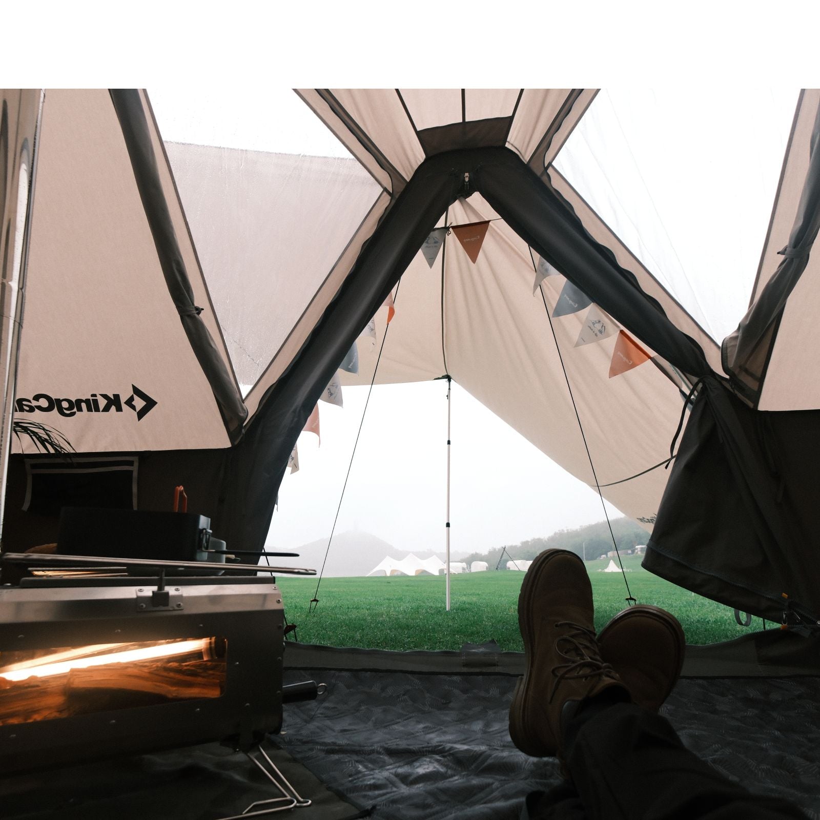 KingCamp Khan Villa Tent Glamping 4-in-1 Bundle with Stove