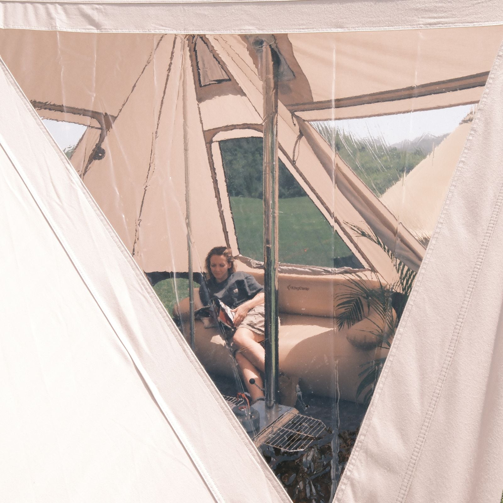 KingCamp Khan Villa Tent Glamping 4-in-1 Bundle with Stove
