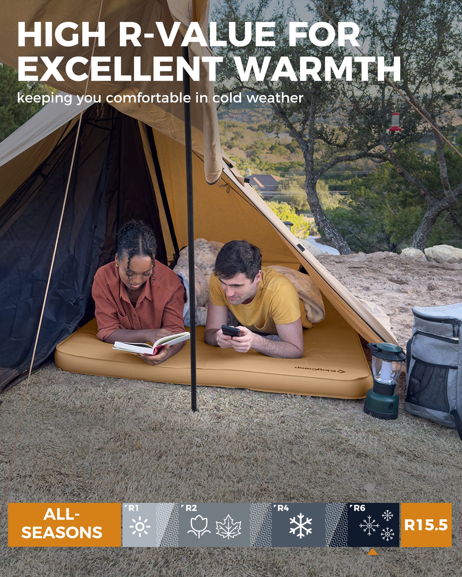 KingCamp PREMIUM SUPER 15 Self-Inflating Camping Sleeping Pad