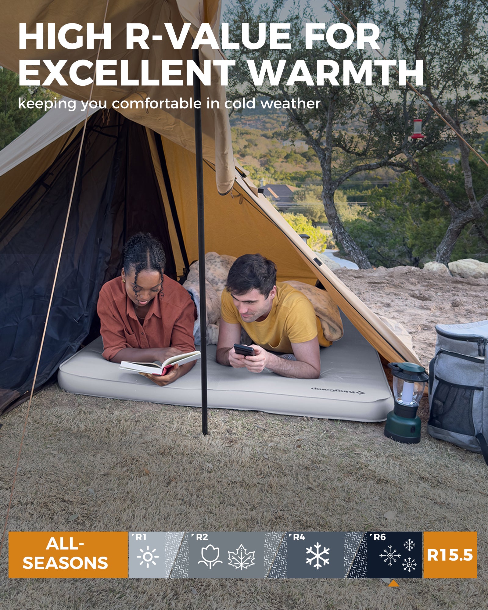 KingCamp PREMIUM SUPER 15 Self-Inflating Camping Sleeping Pad