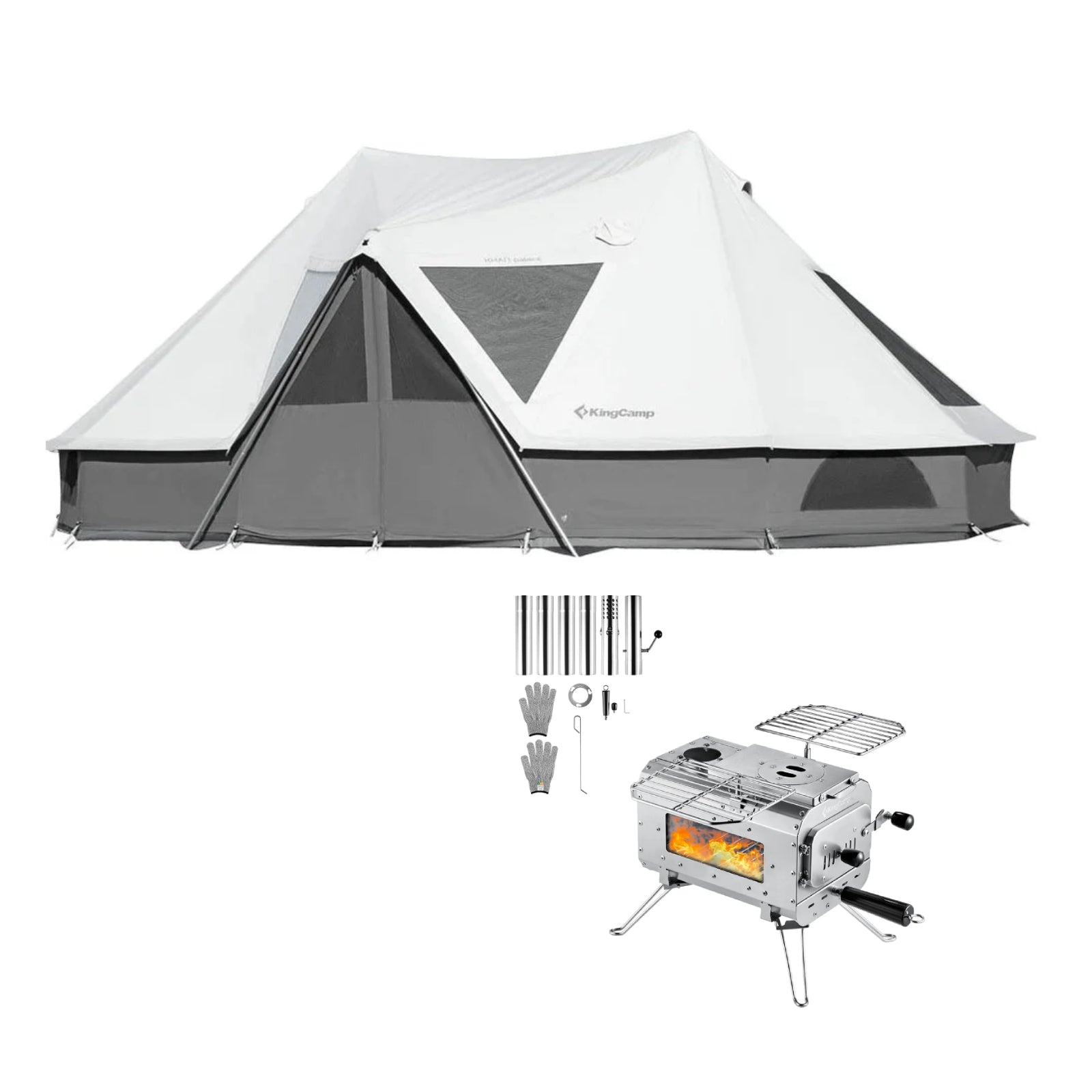 KingCamp Palace Glamping Tent & FREE Stove Bundle