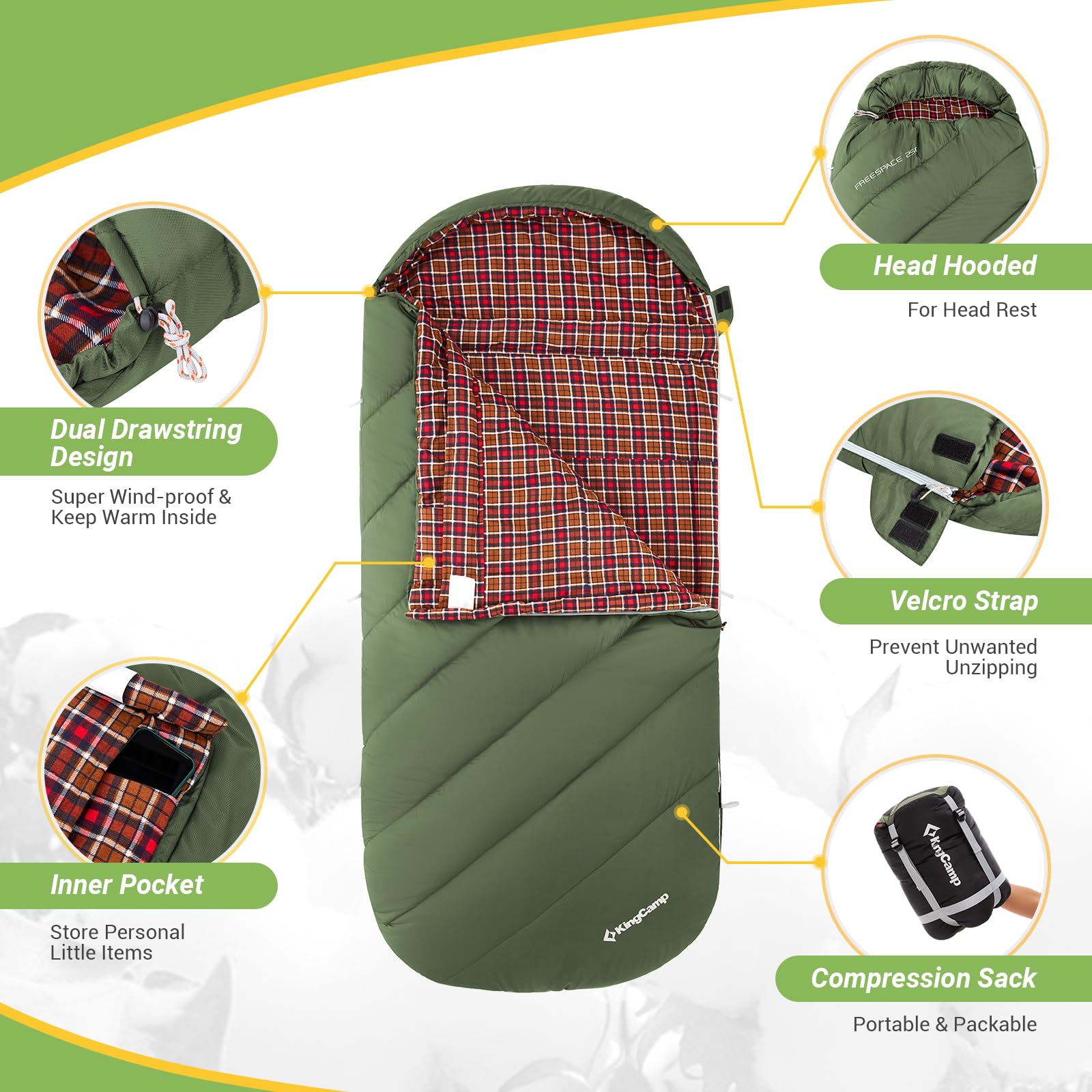 KingCamp Plus Size 3-4 Season Sleeping Bag