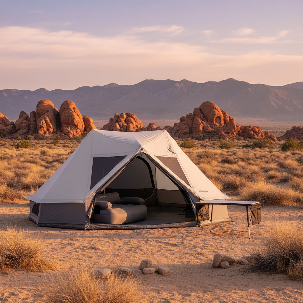 KingCamp Glamping Tent Kit with Inflatable Sofa & Table Bundle