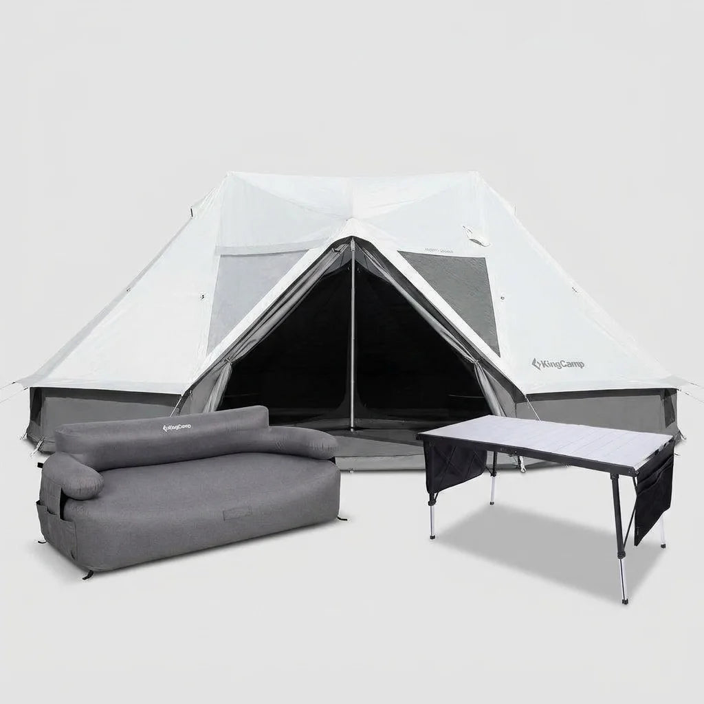 KingCamp Glamping Tent Kit with Inflatable Sofa & Table Bundle