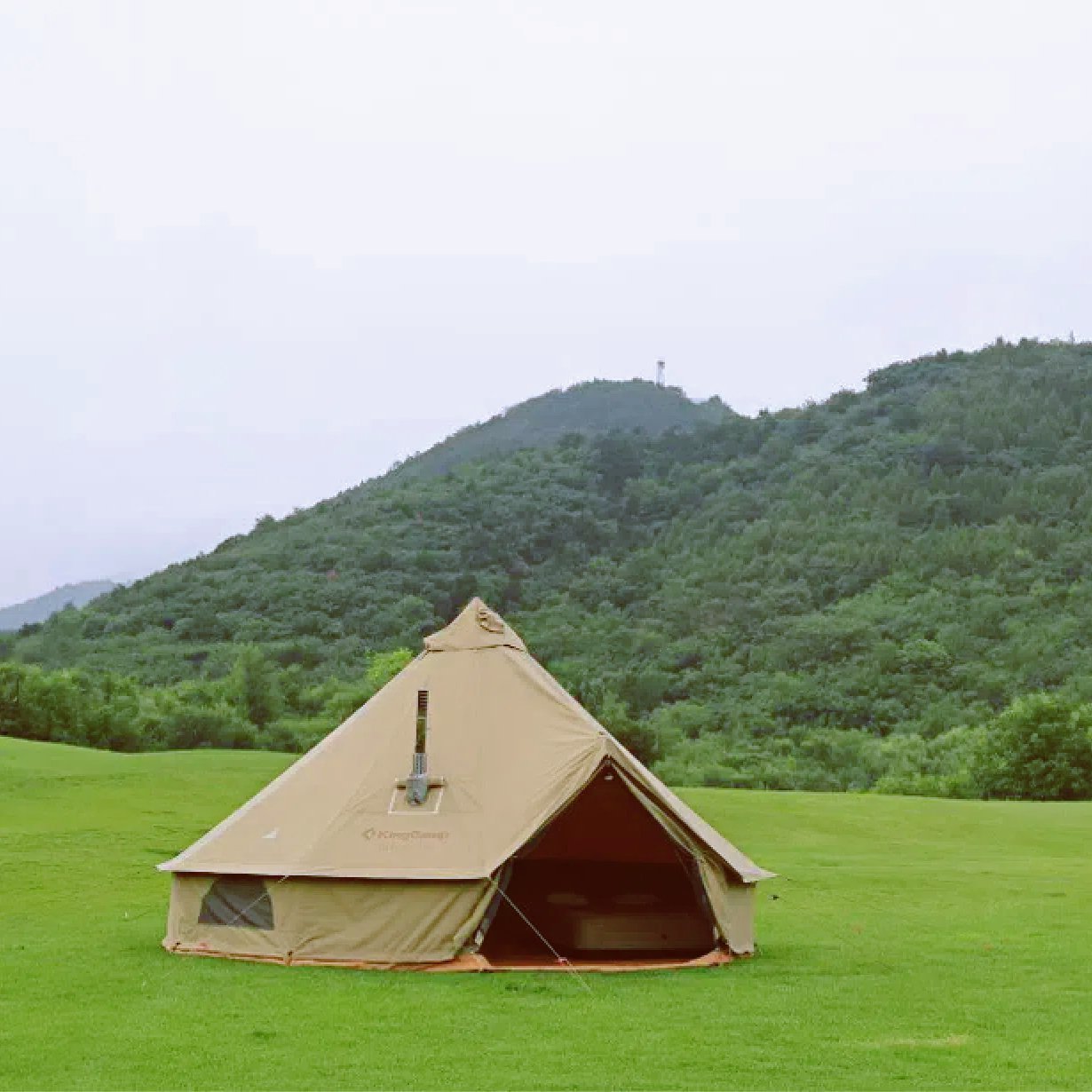 KingCamp Khan 4-Season Canvas Bell Tent with Stove bundle KT2011