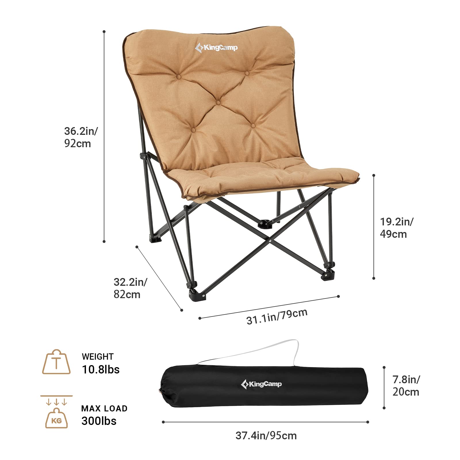 KingCamp LEMON C10 Oversized Padded Butterfly Chair